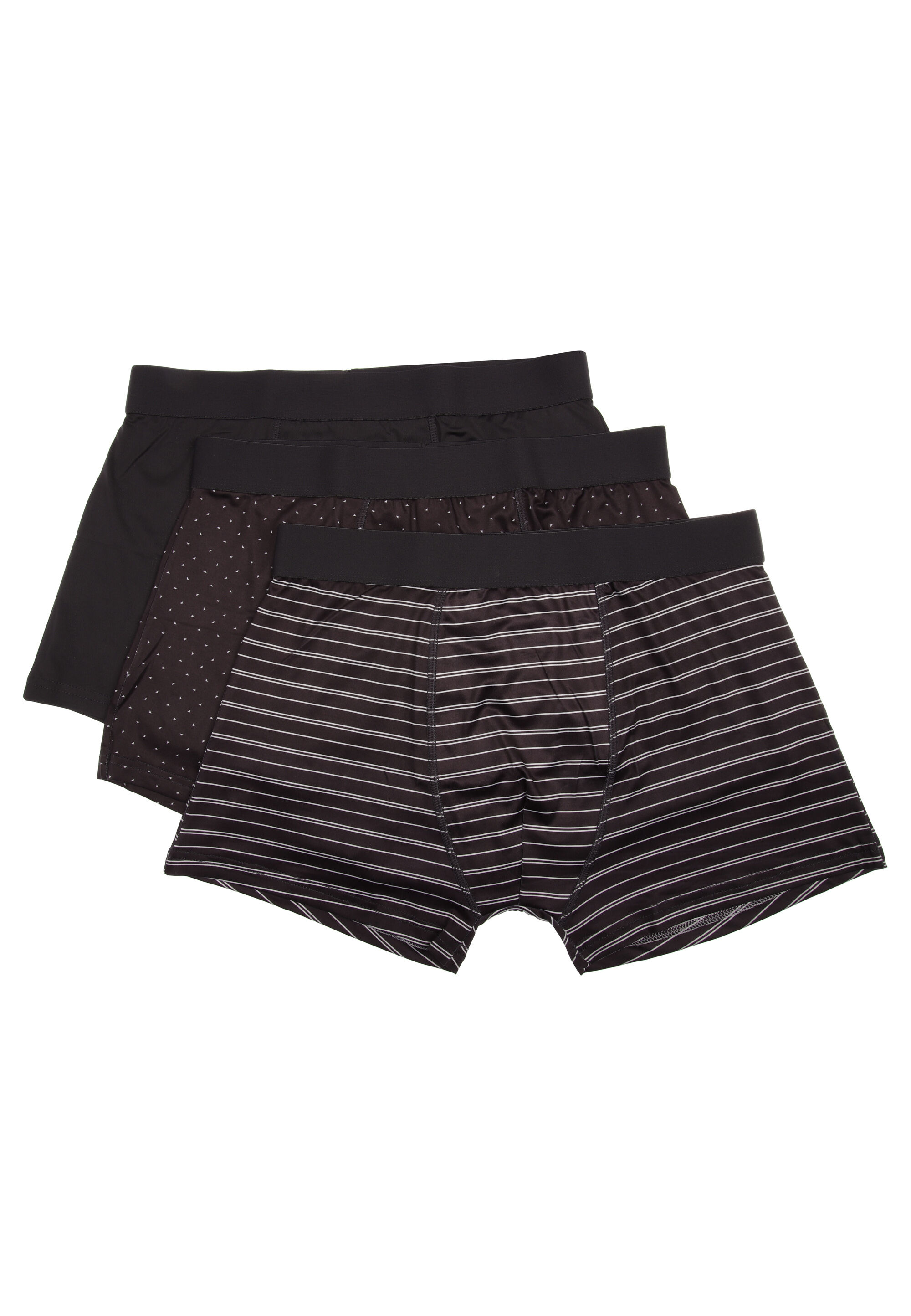 Mens 3pk Grey Geo Hipster Smooth Trunks