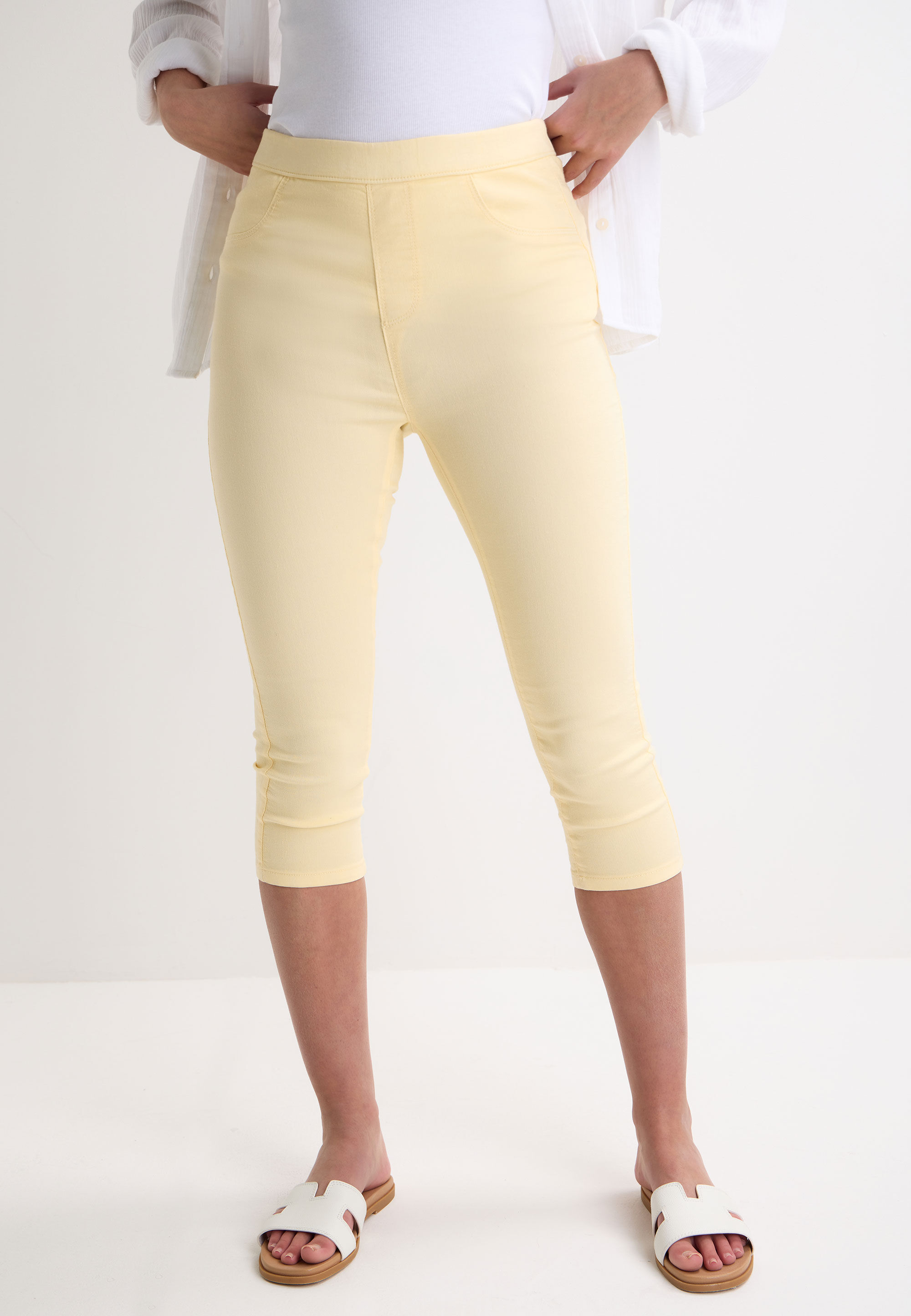 Womens Buttermilk Yellow Kate Cropped Jeggings