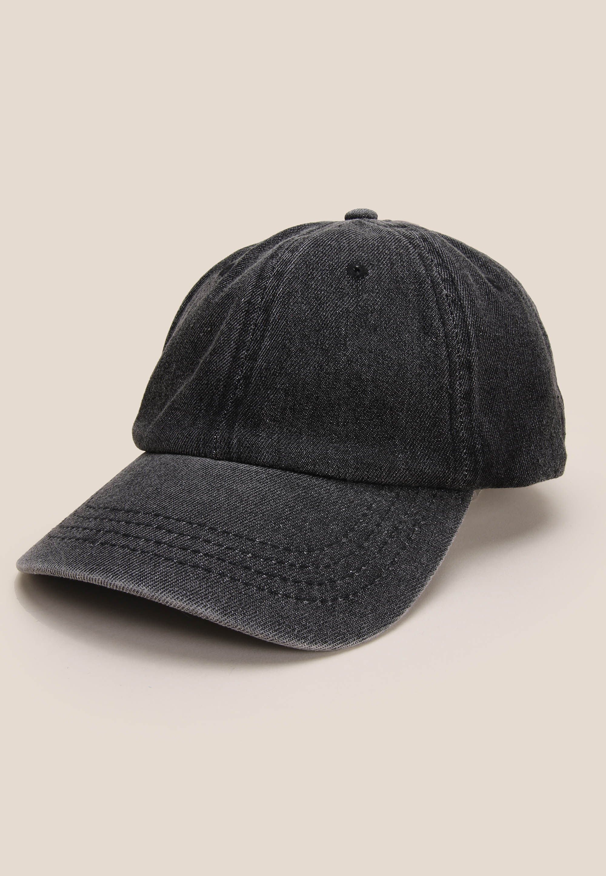 Womens Black Denim Baseball Cap