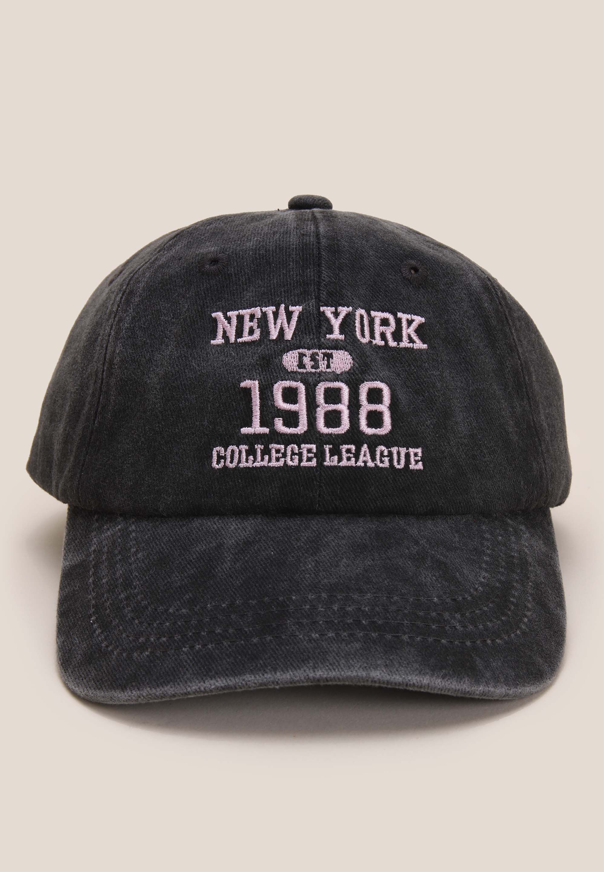 Older Girls Black Denim New York Baseball Hat