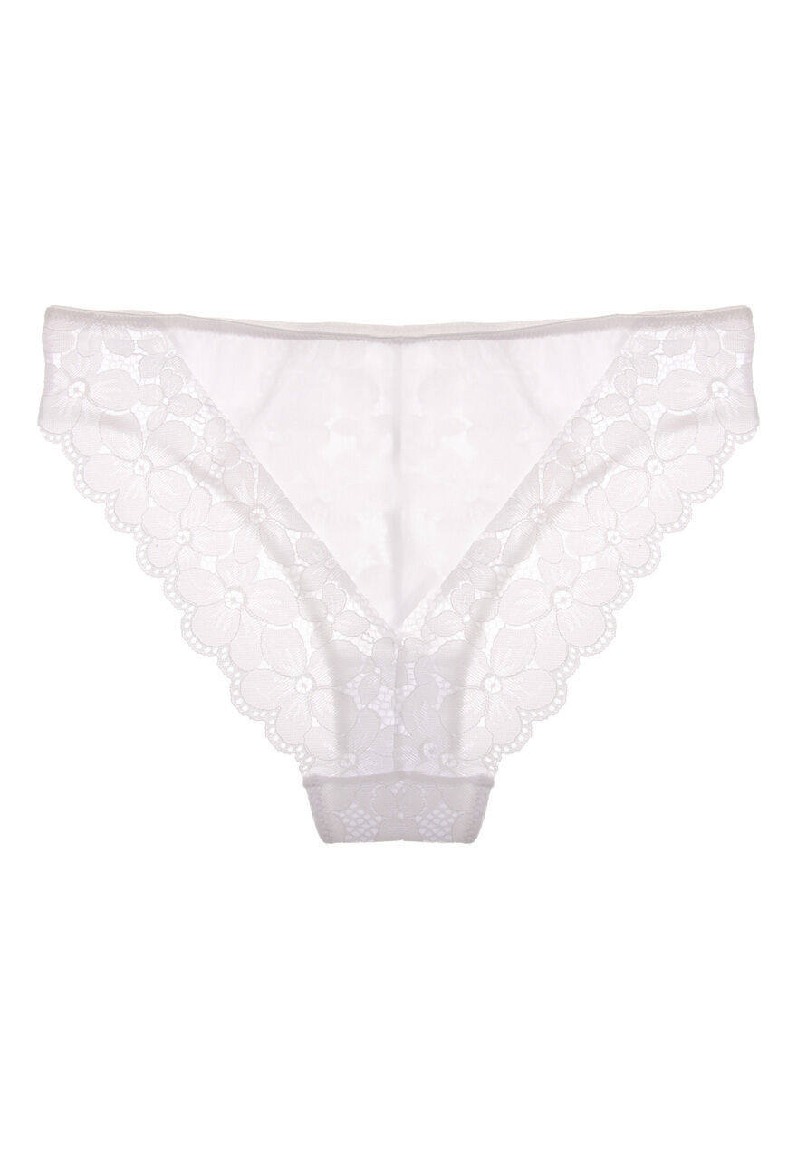 Womens White Lace Midi Briefs