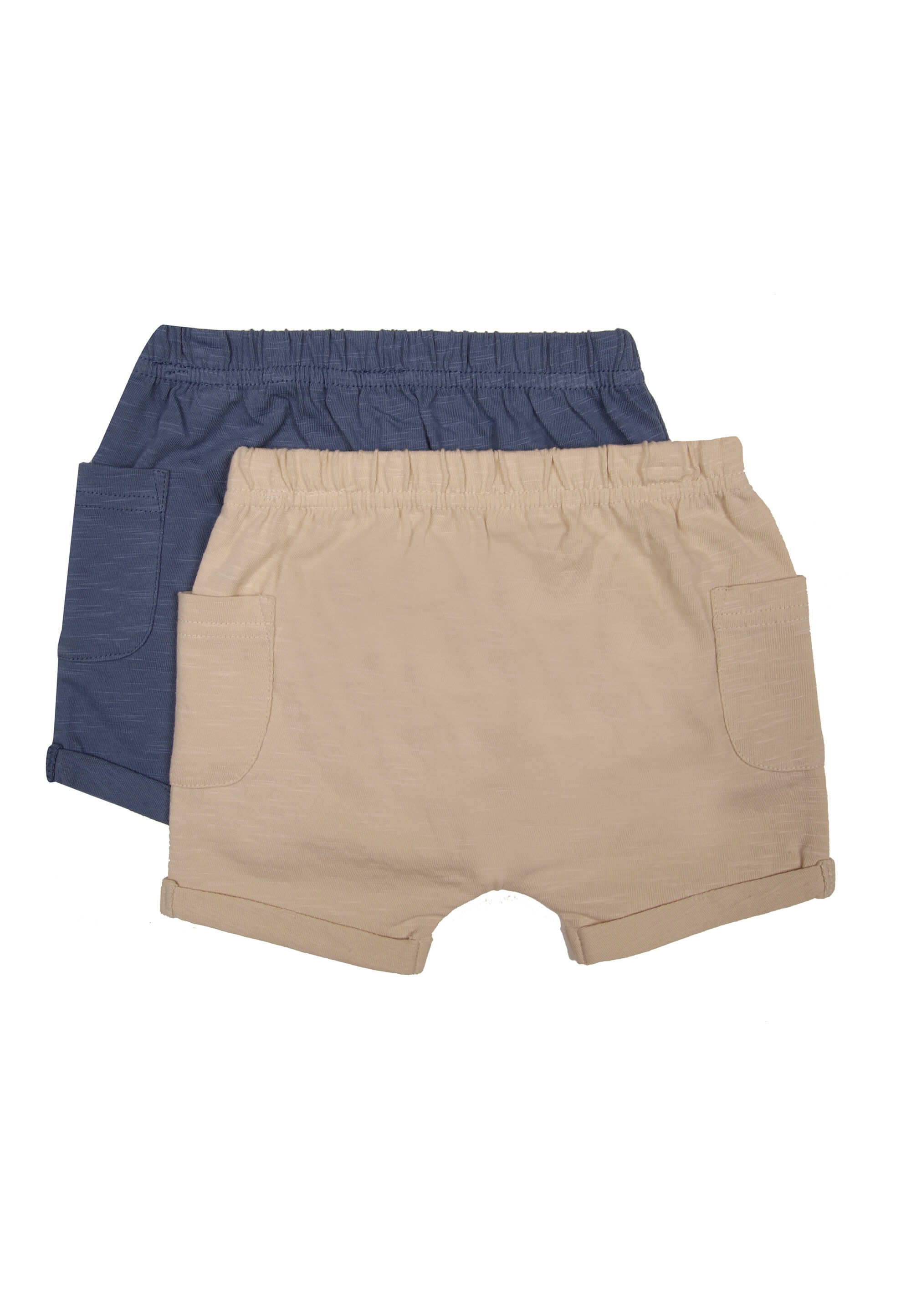 Baby Boys 2pk Blue & Stone Jersey Shorts