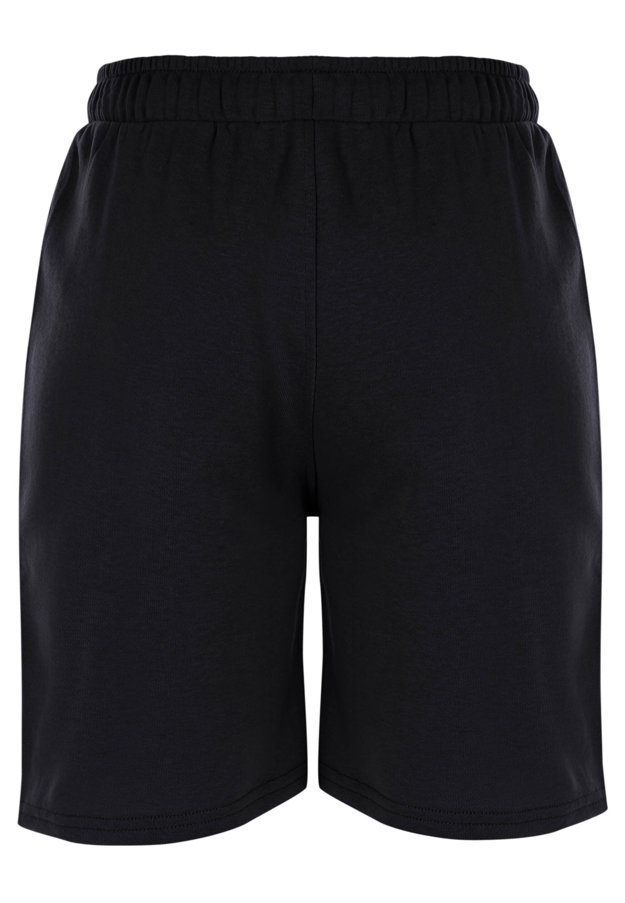 Younger Boys Solid Black Drawstring Casual Shorts