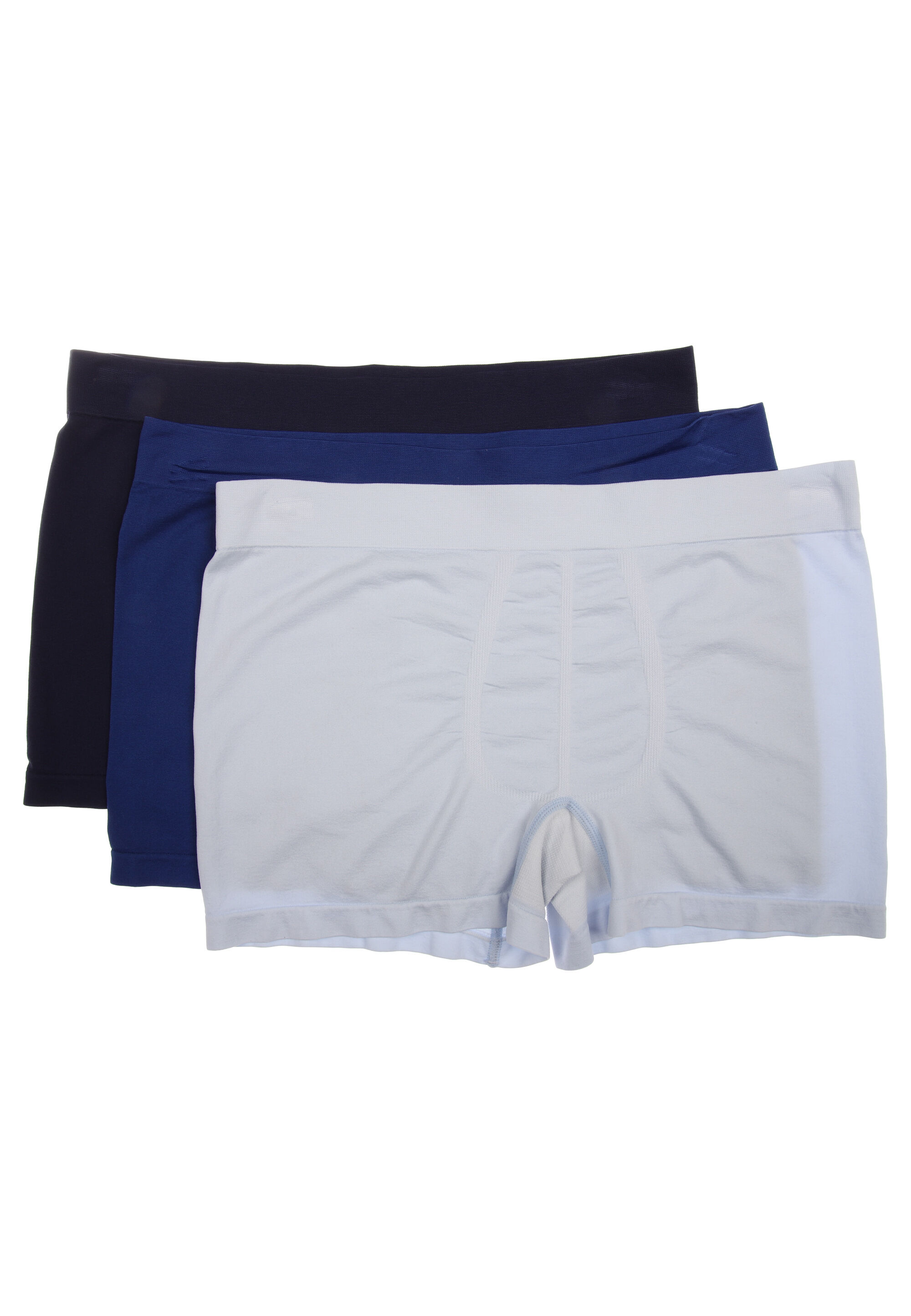 Mens 3pk Blue Seamfree Trunks