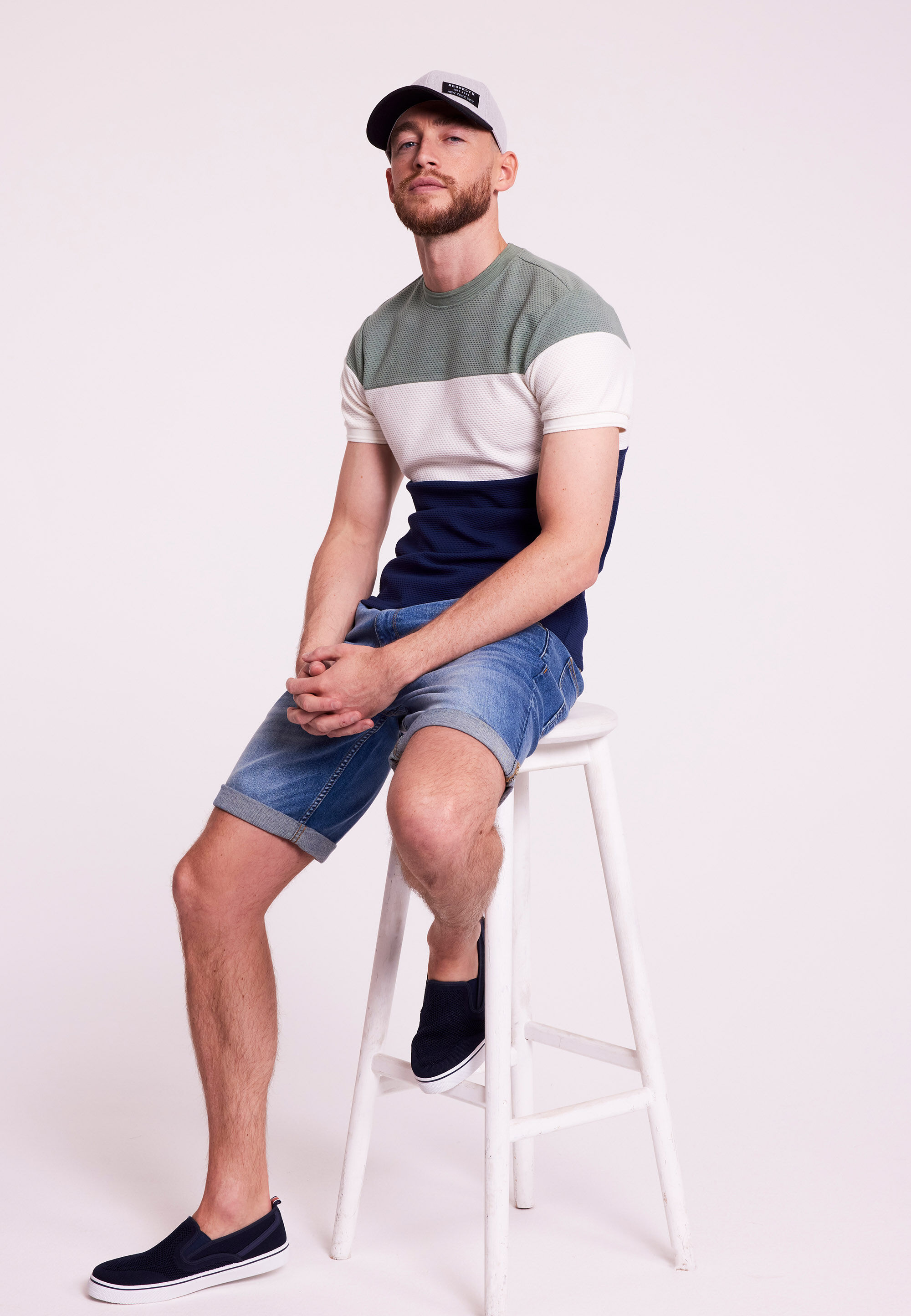 Mens Light Blue Denim Five Pocket Shorts
