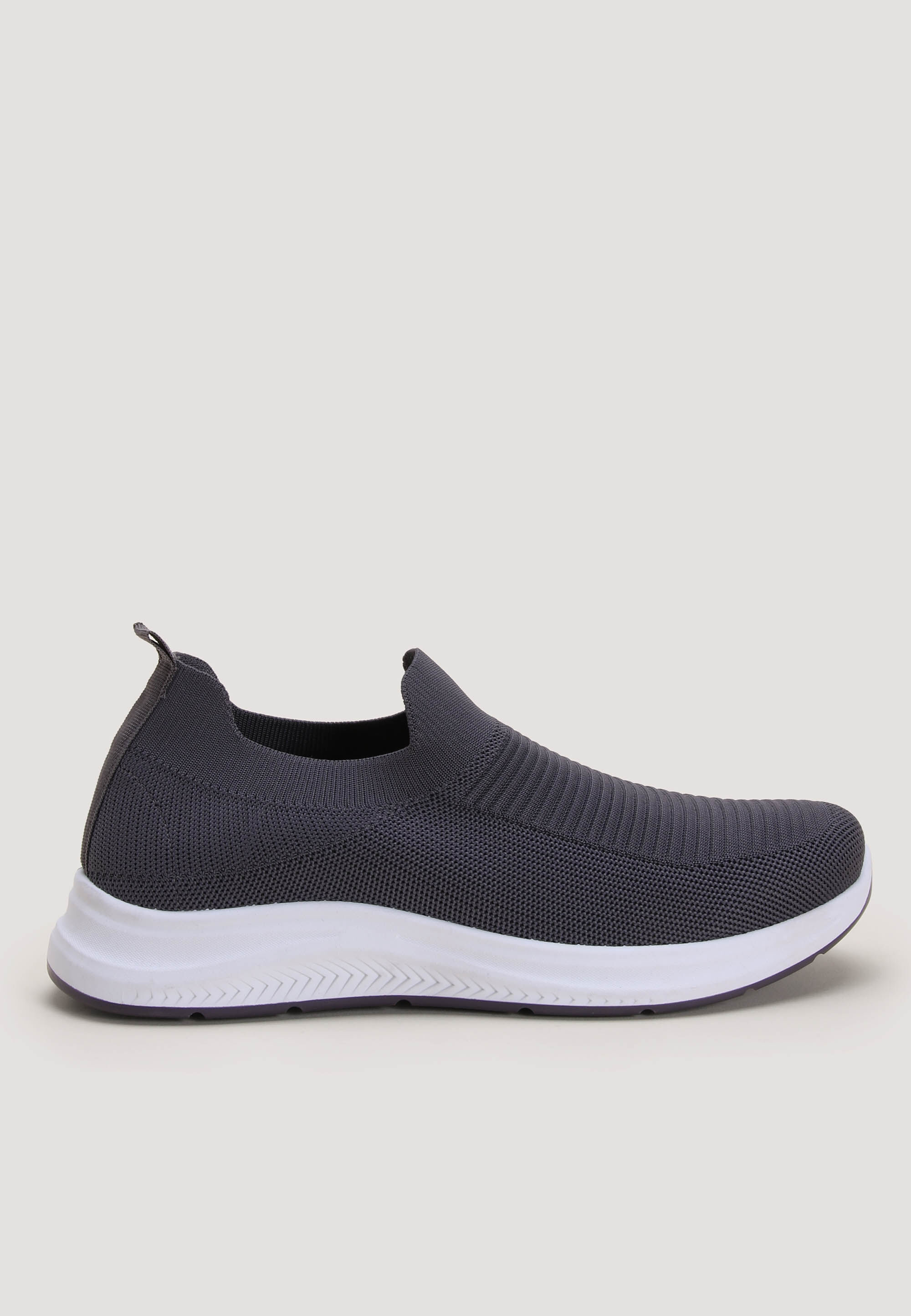 Mens Grey Casual Slip On Comfort Trainer