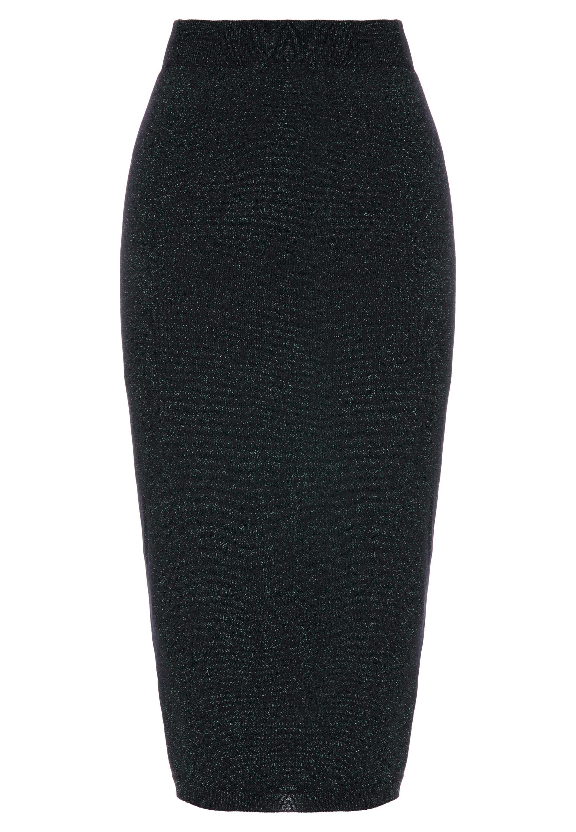 Womens Green Lurex Knit Skirt