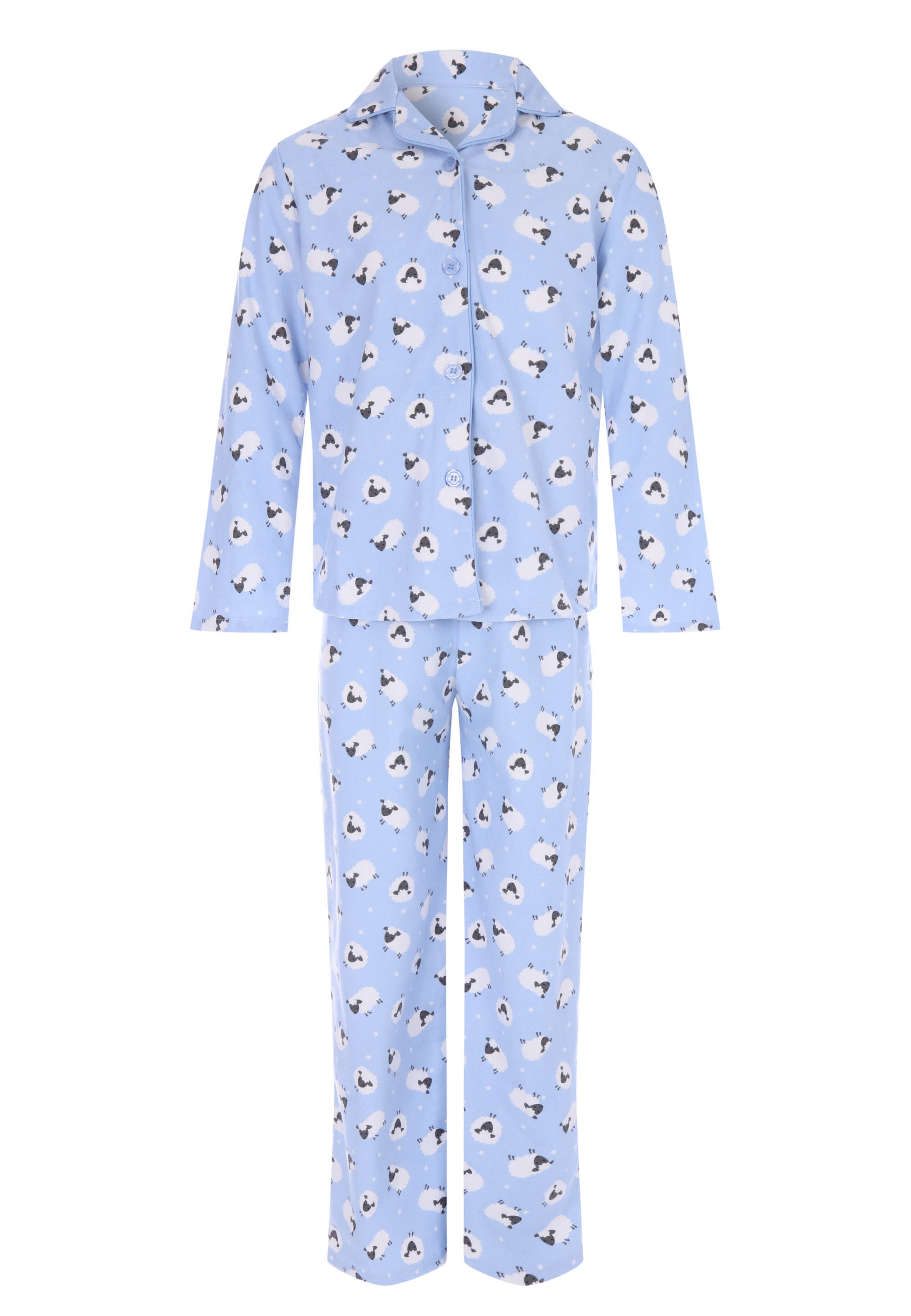 Girls Blue Sheep Print Pyjama Set
