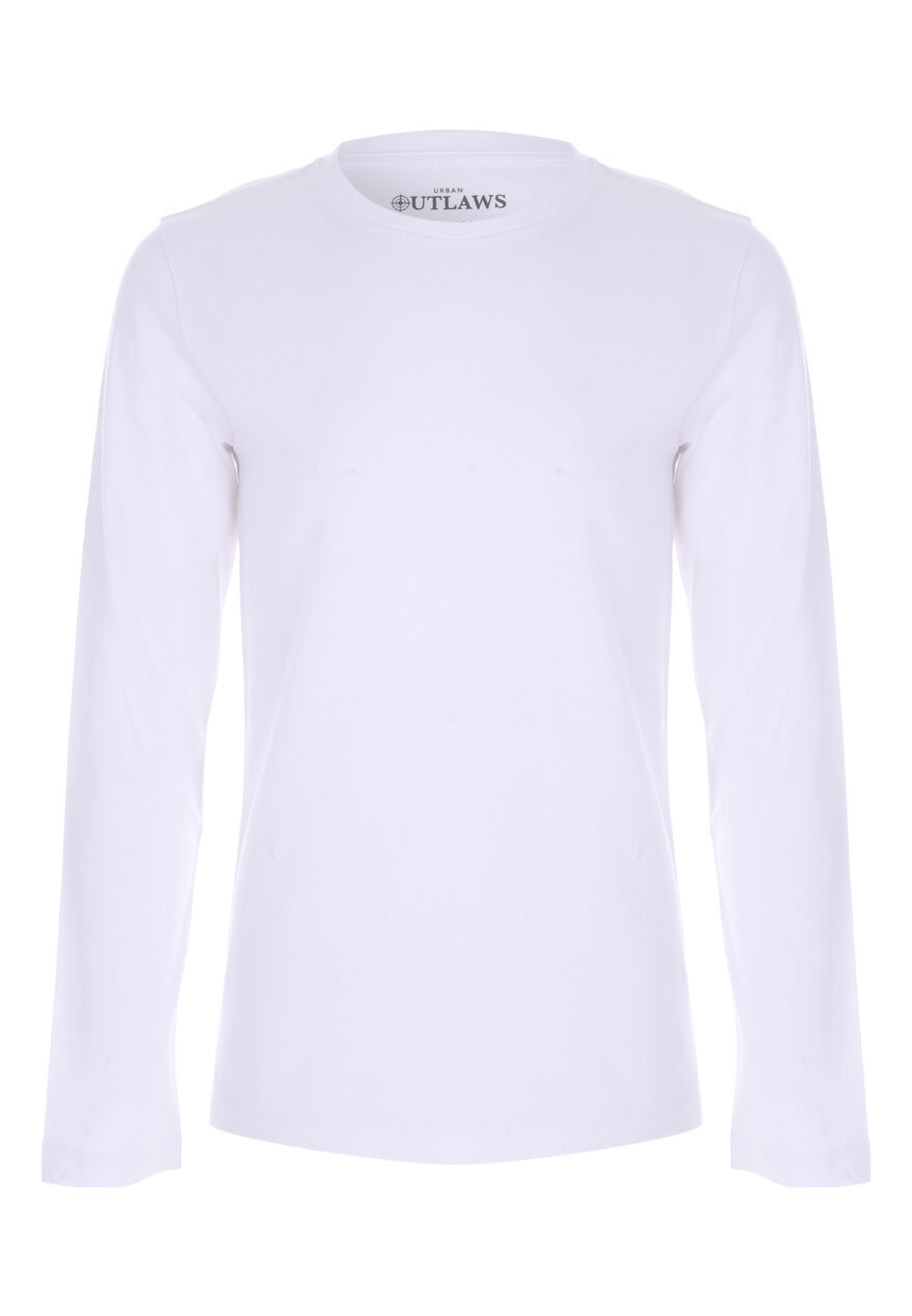 Older Boys White Long Sleeve T-Shirt