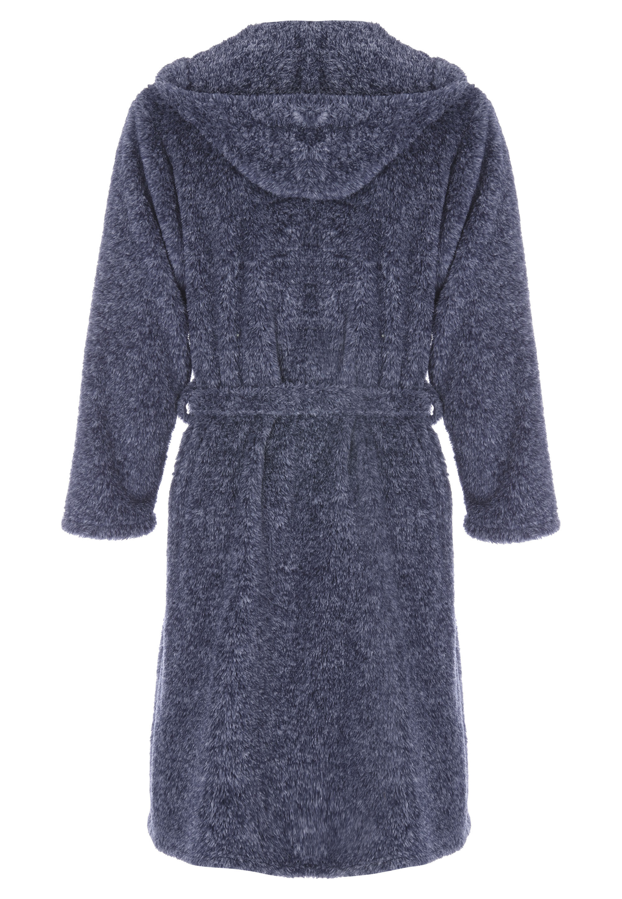 Mens Navy Sherpa Dressing Gown