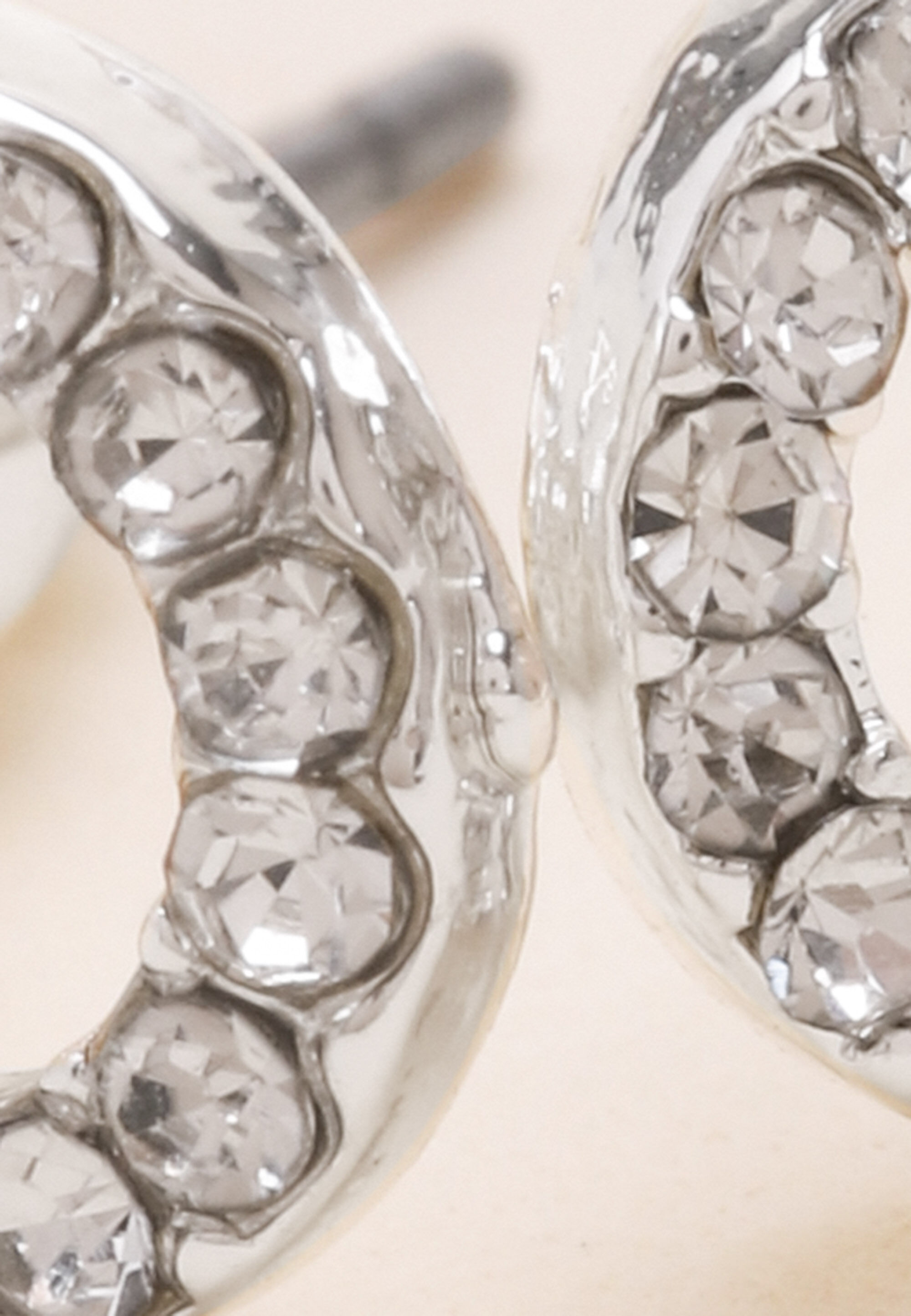 Womens Silver Diamante Teardrop Earrings