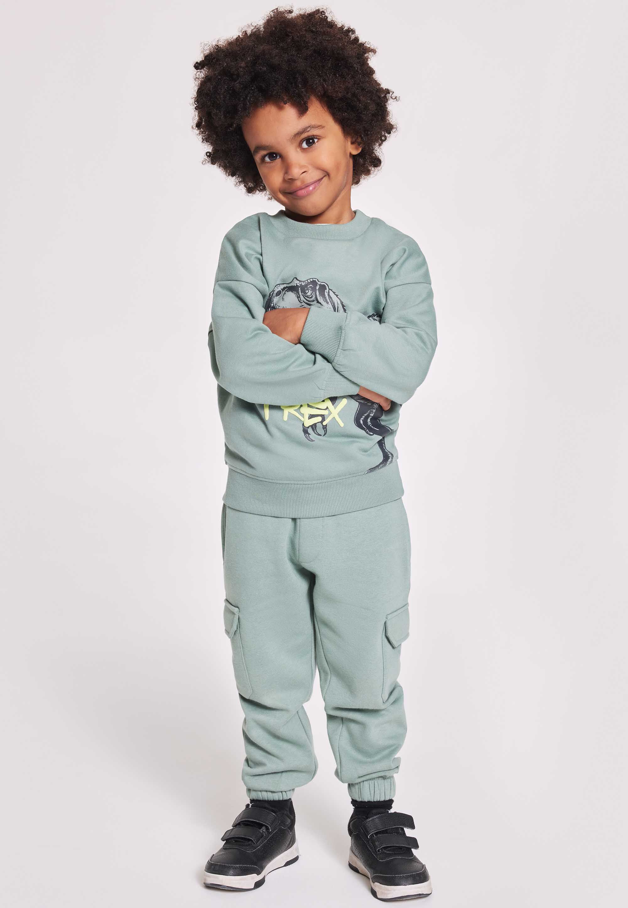 Younger Boys Khaki Cargo Joggers