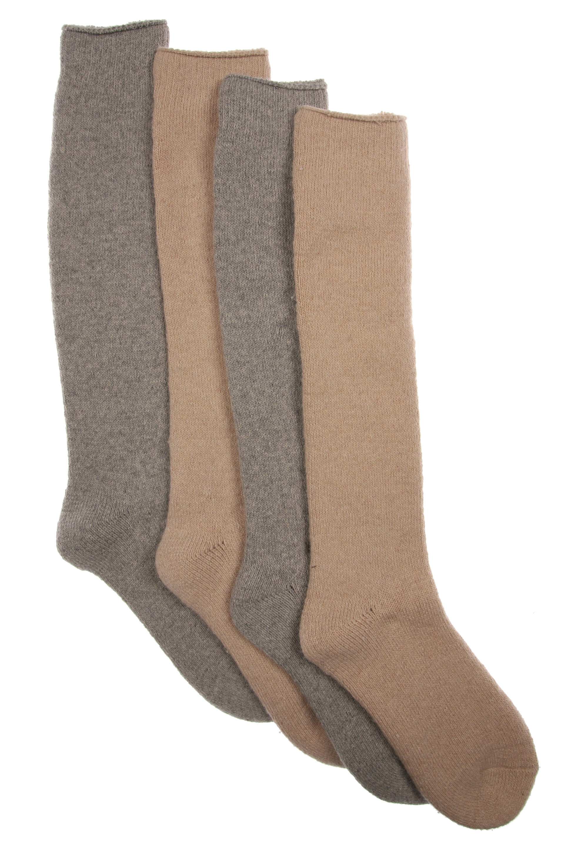 Womens 2pk Natural & Grey Knee High Thermal Socks