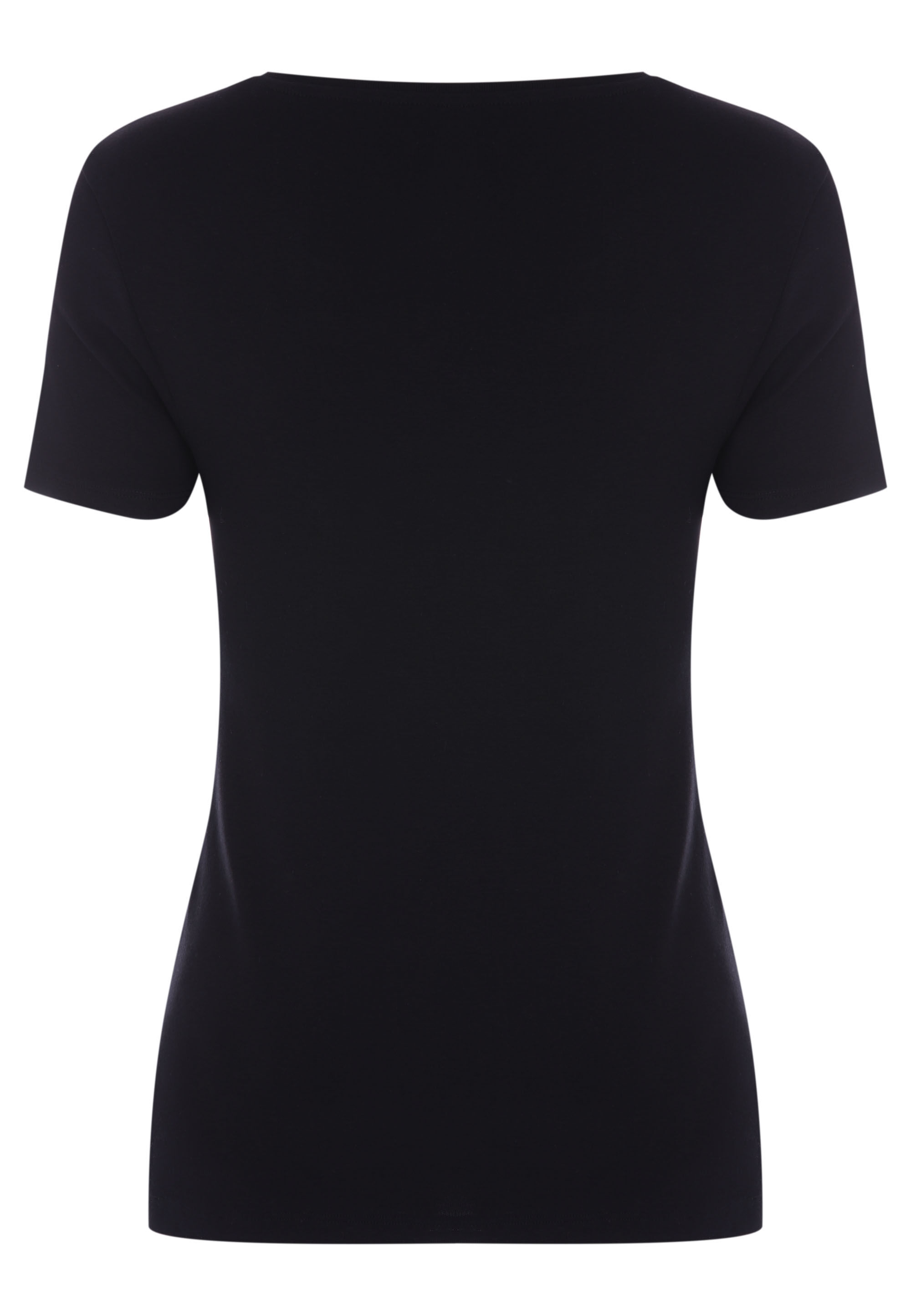 Womens Black Fitted V-Neck Top