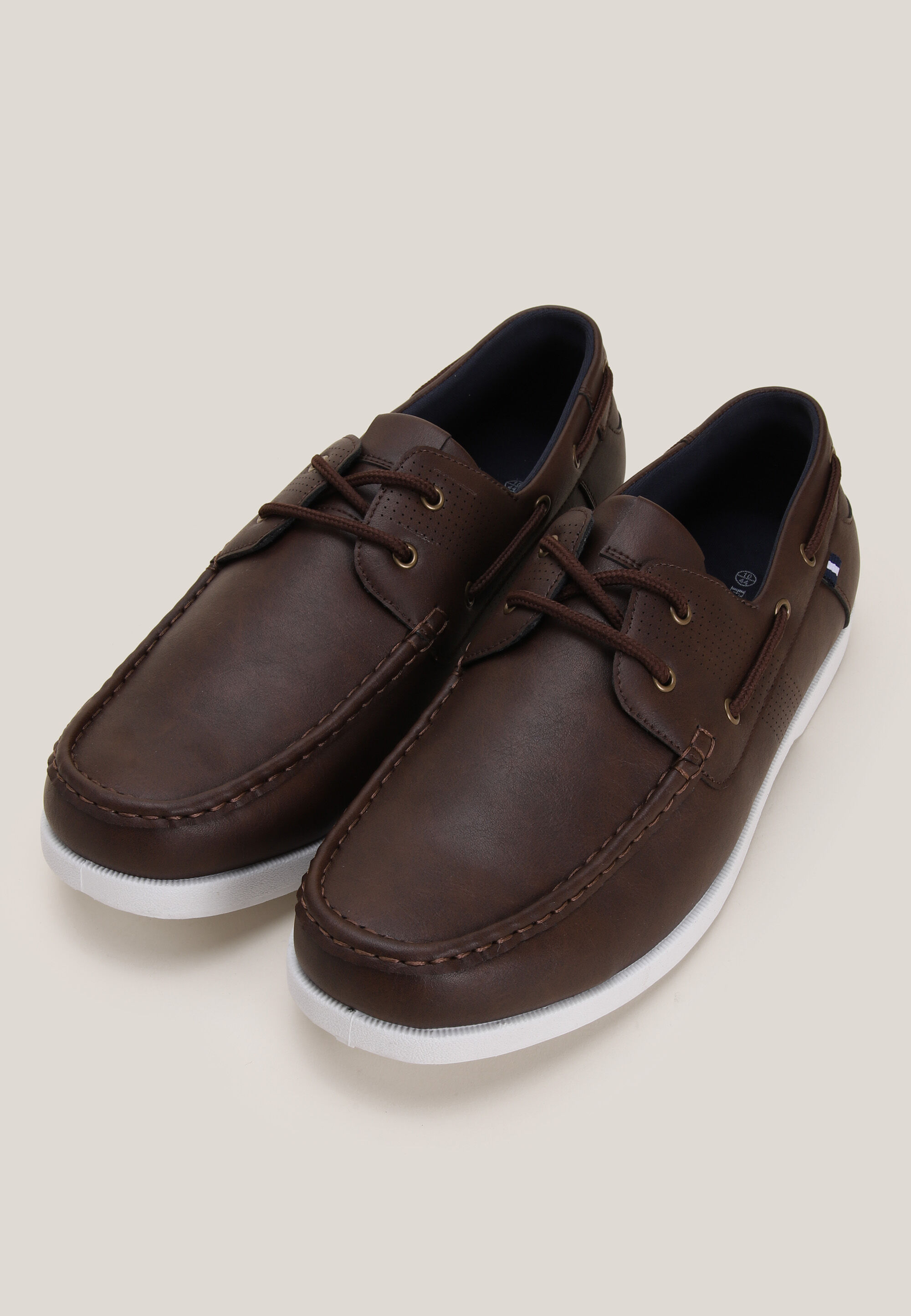 Mens Brown Lace Up Deck Shoes