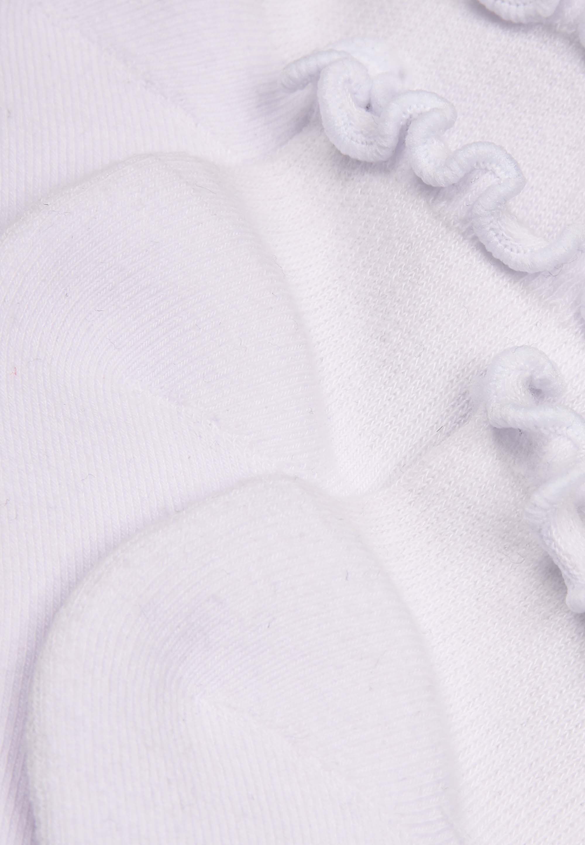 Womens 3pk White Cushioned Sole Frill Trainer Socks