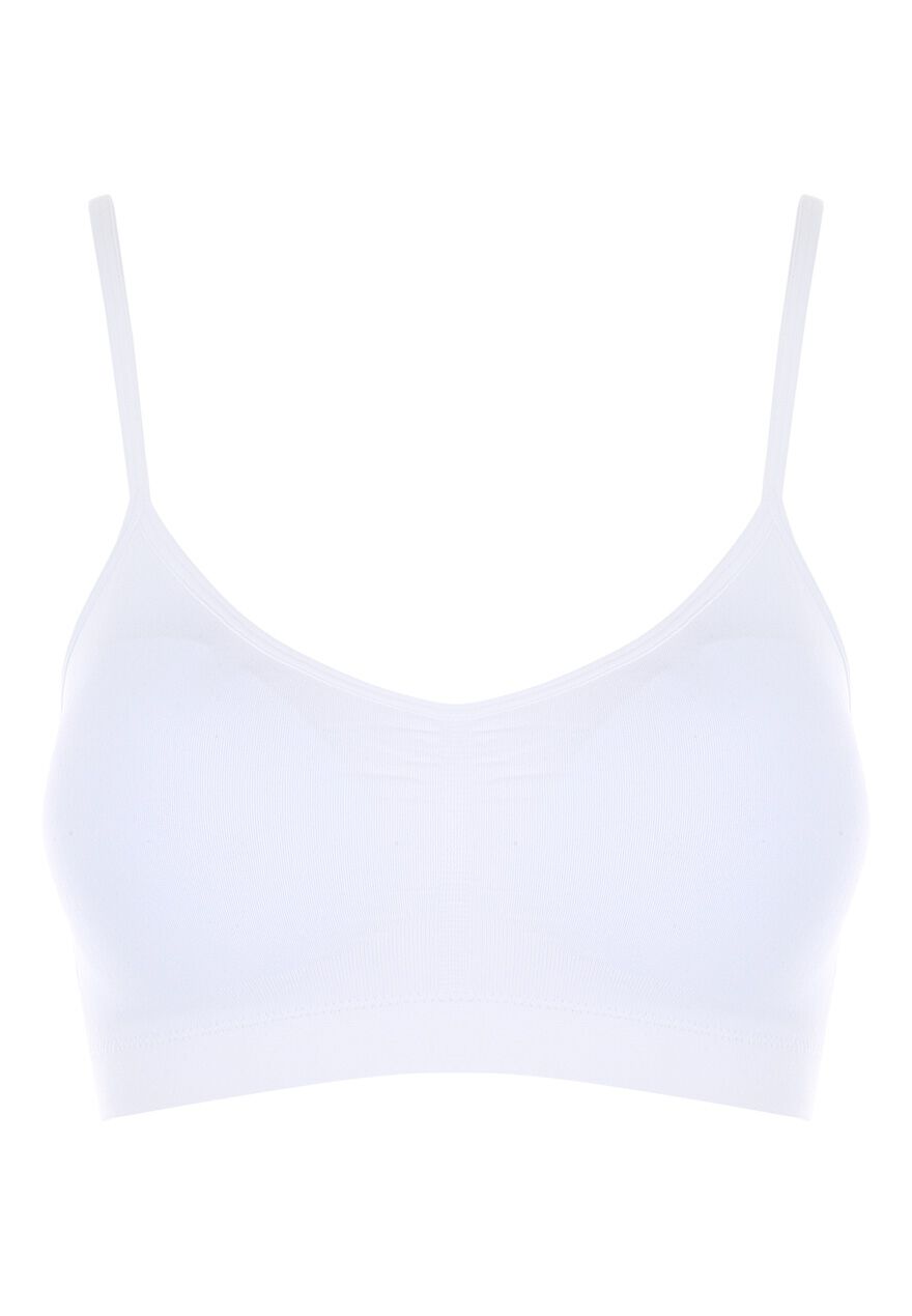 Womens White Seam Free Thin Strap Bra