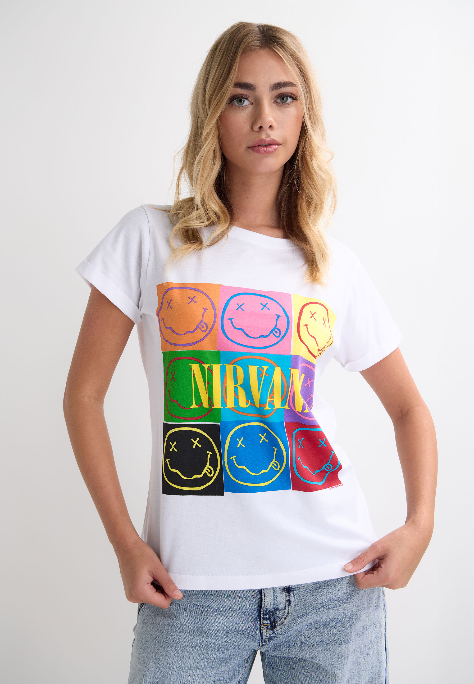 Womens White Nirvana Graphic T-Shirt