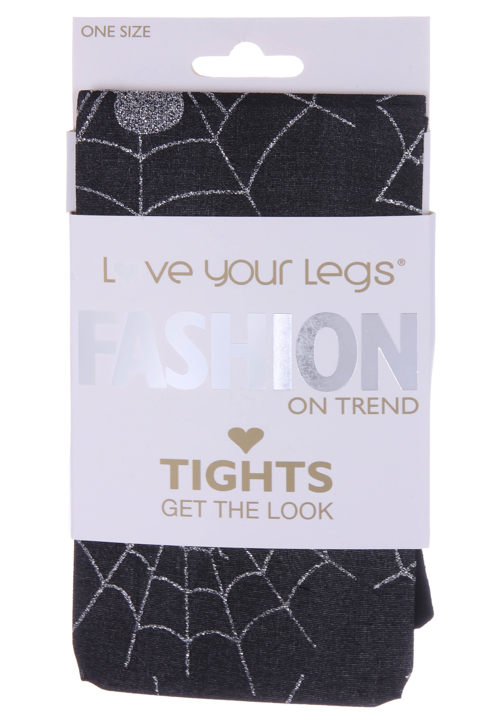 Womens Black Glitter Spiderweb Fashion Tights