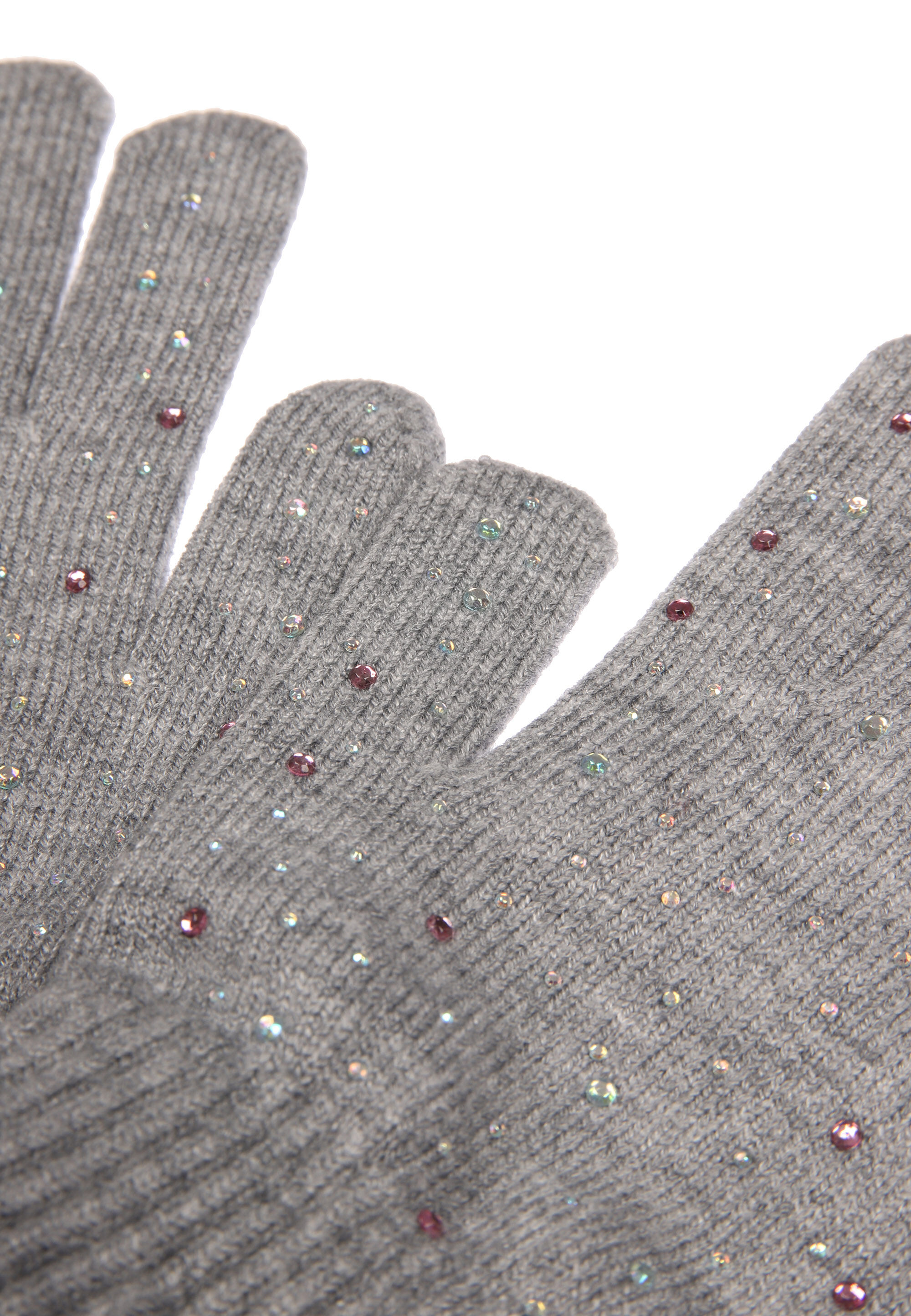 Older Girls 1pk Grey Embellished Gem Gloves