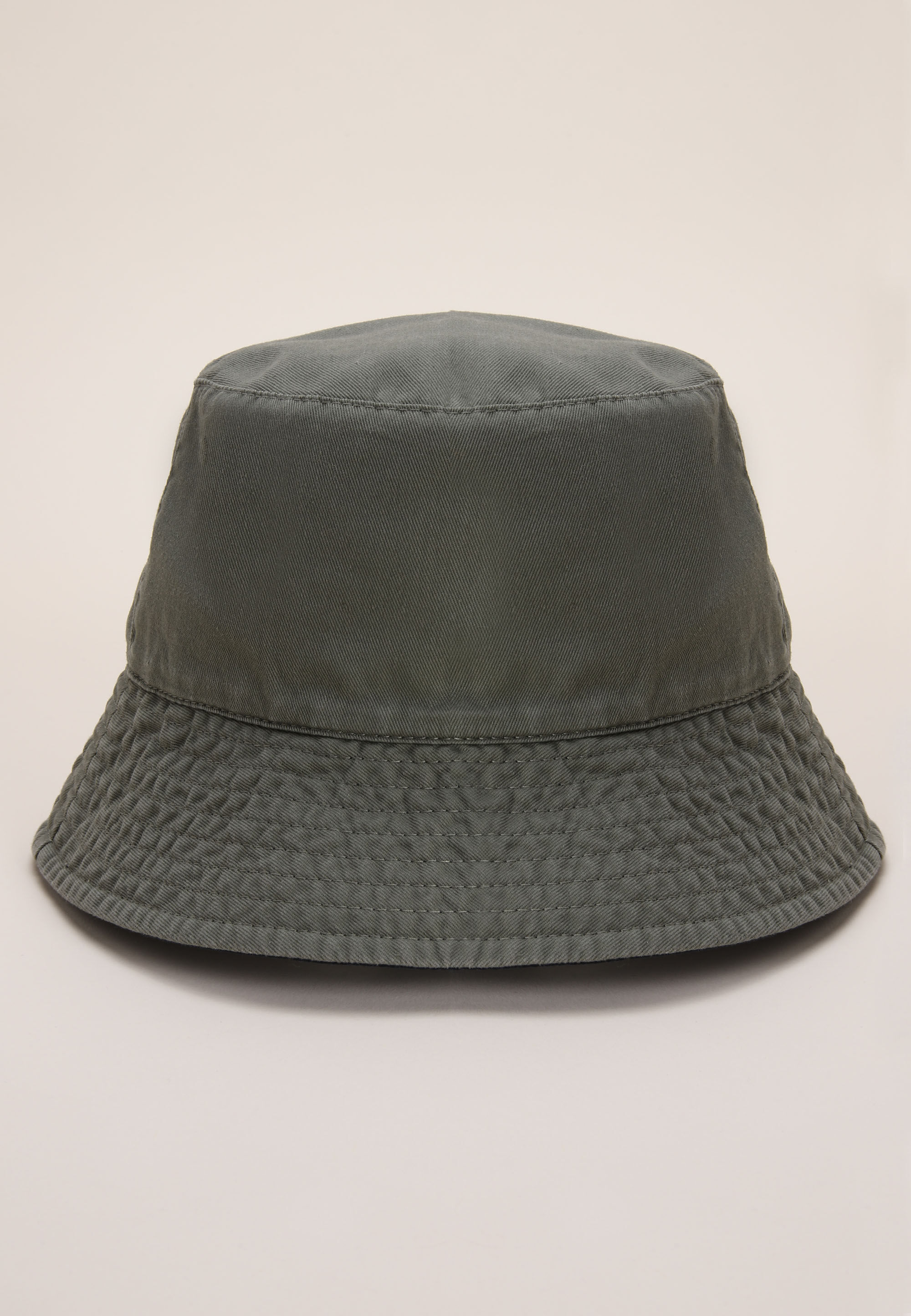 Mens Khaki Plain Reversible Bucket Hat