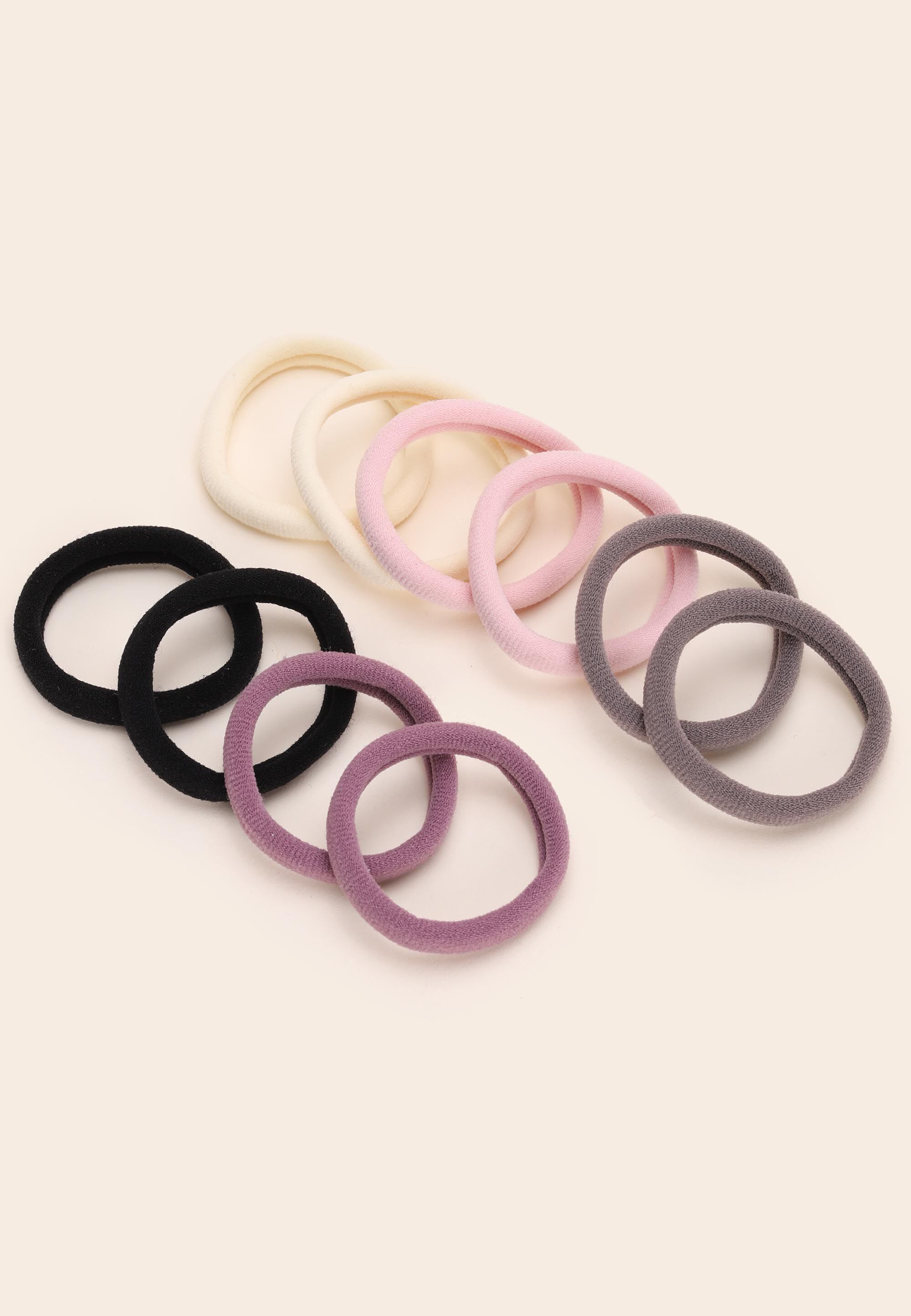 Womens 10pk Pink Jersey Elastic Hair Ties