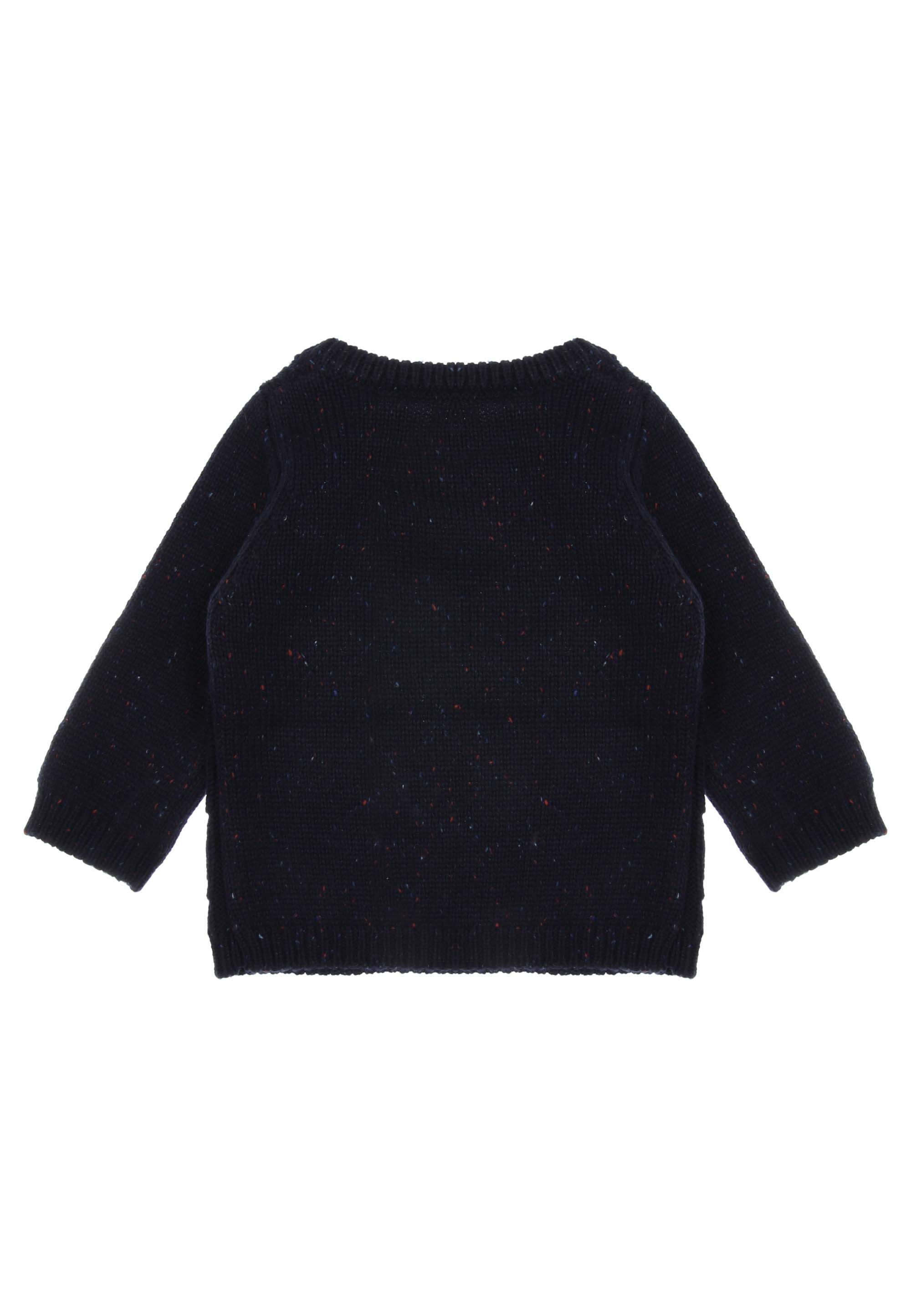 Baby Boy Navy Speckled Cable Knit Jumper