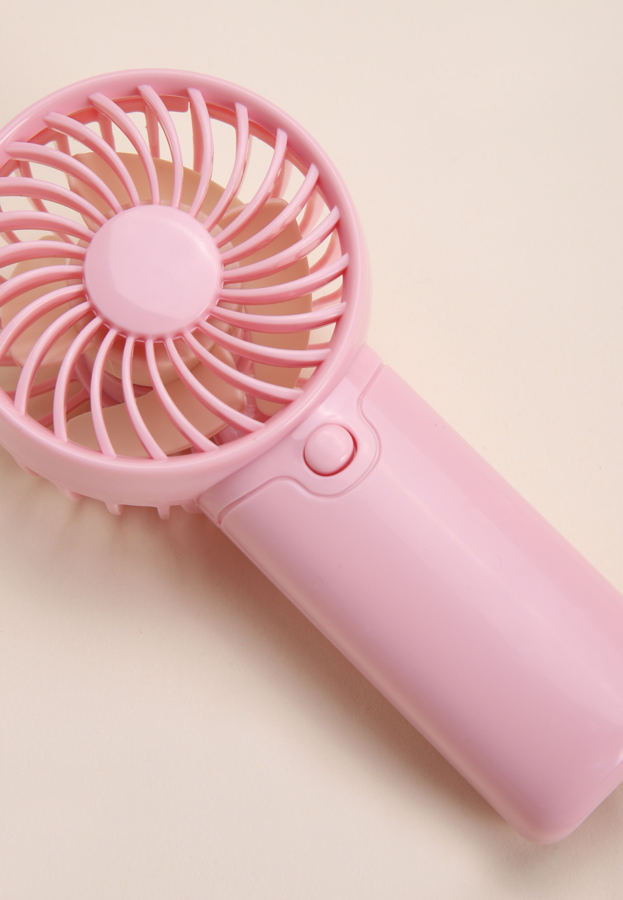 Womens Pink Plain Mini Hand Fan
