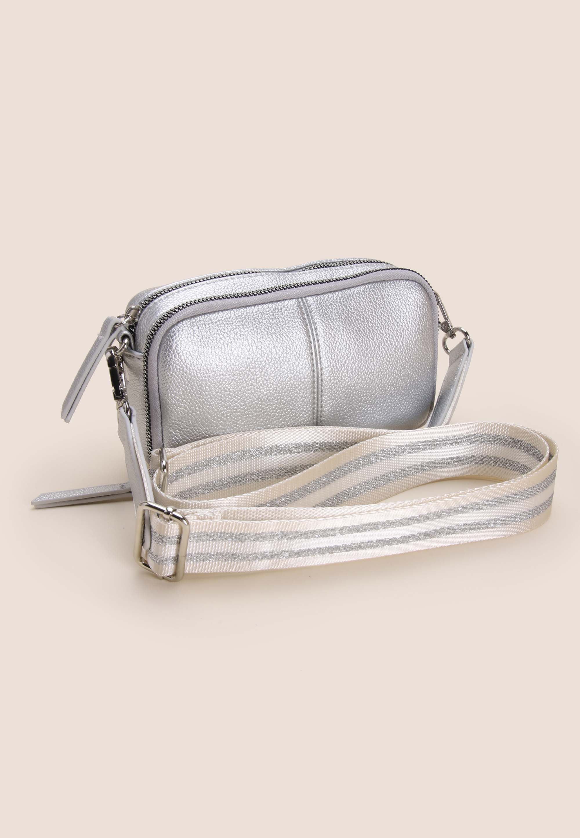 Womens Silver Mini Camera Bag