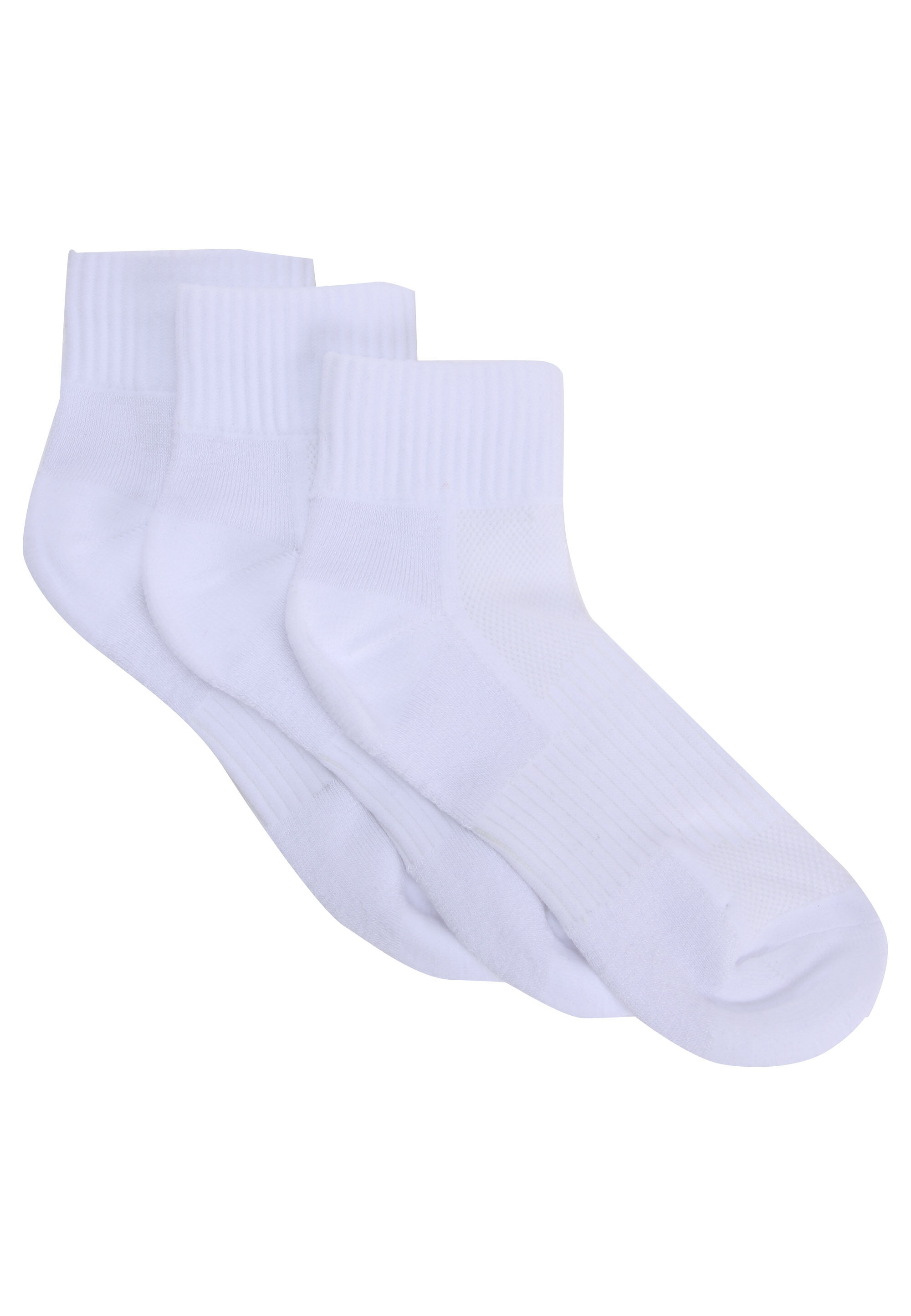 Womens 3pk White Quarter Socks