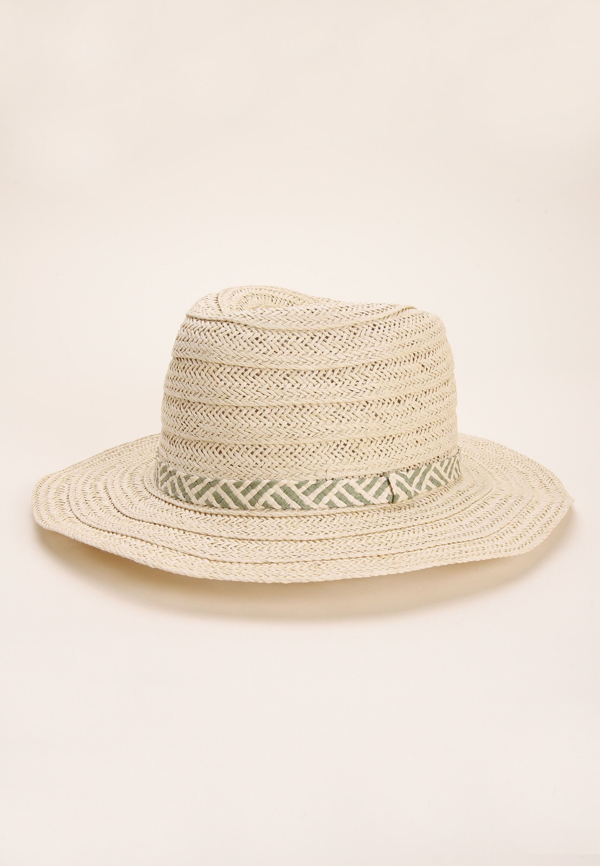 Womens Natural Straw Fedora Hat
