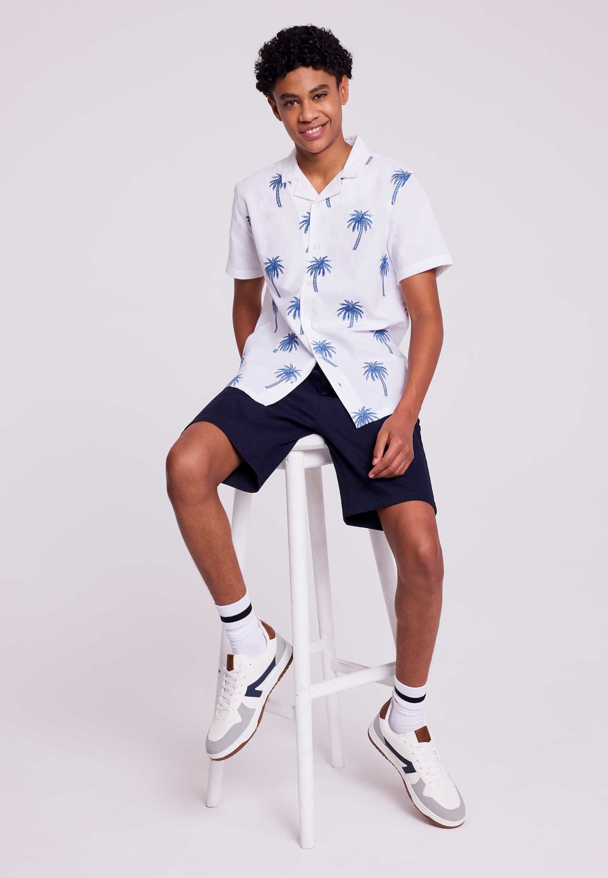 Older Boys Navy Plain Chino Shorts