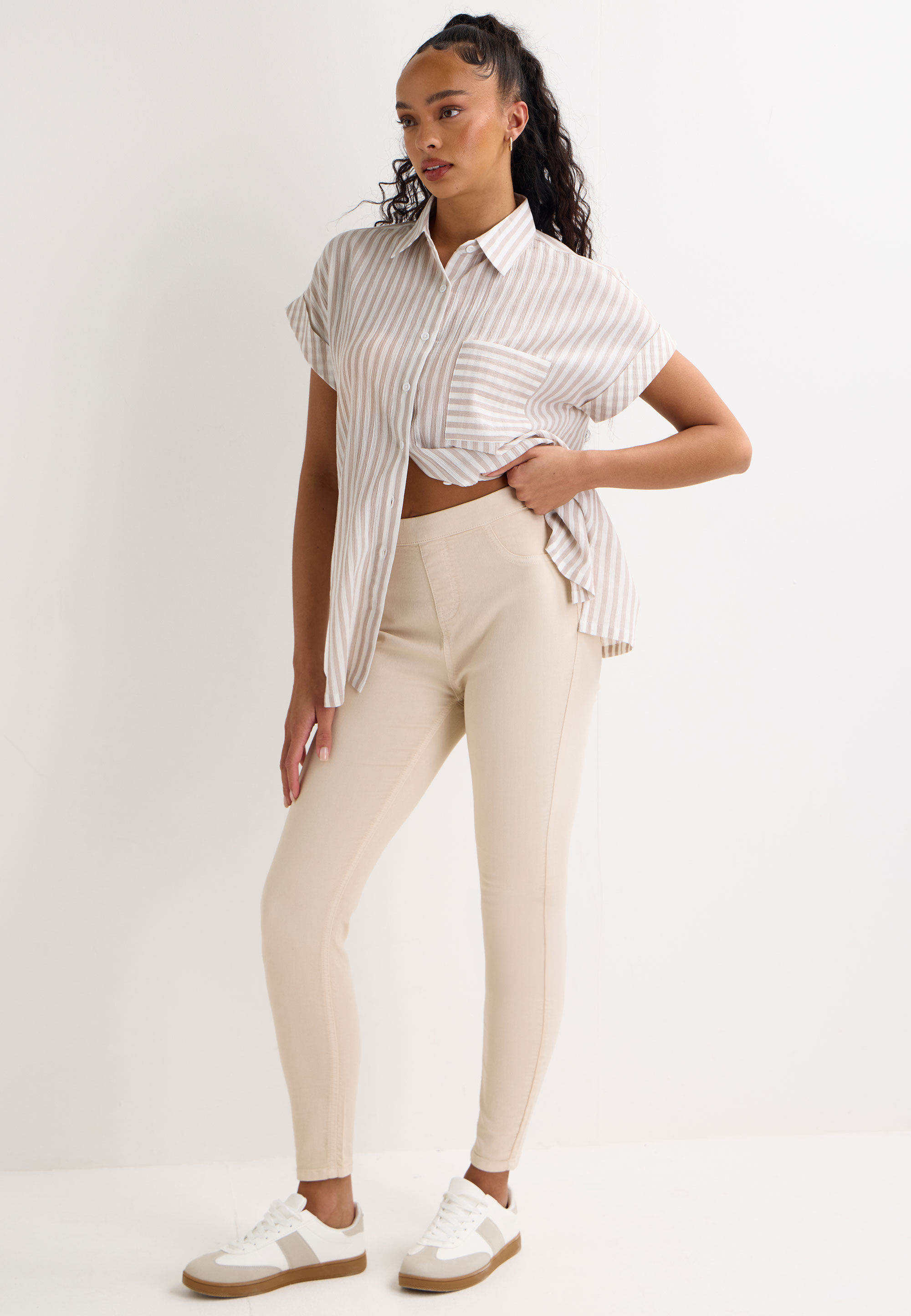Womens Cream Kate Shaper Jeggings