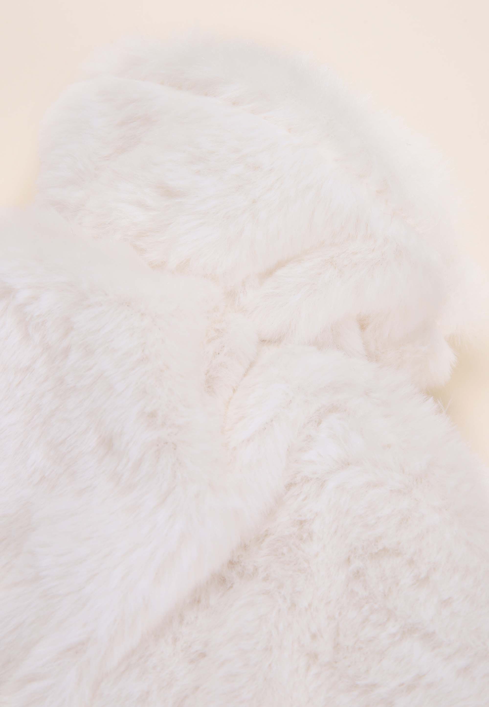Womens Cream Fluffy Neck Hot Water Bottle