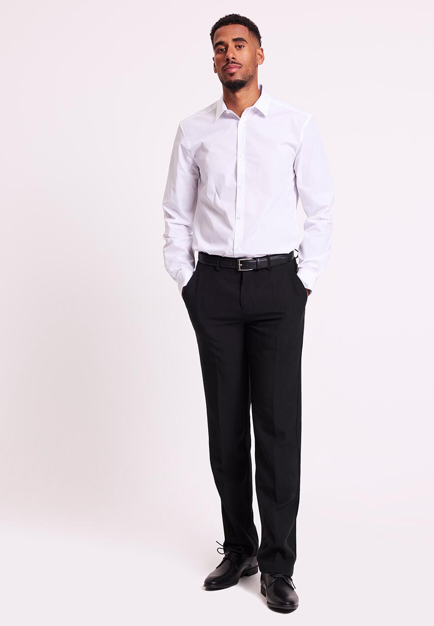 Mens Black Smart Slim Fit Trousers