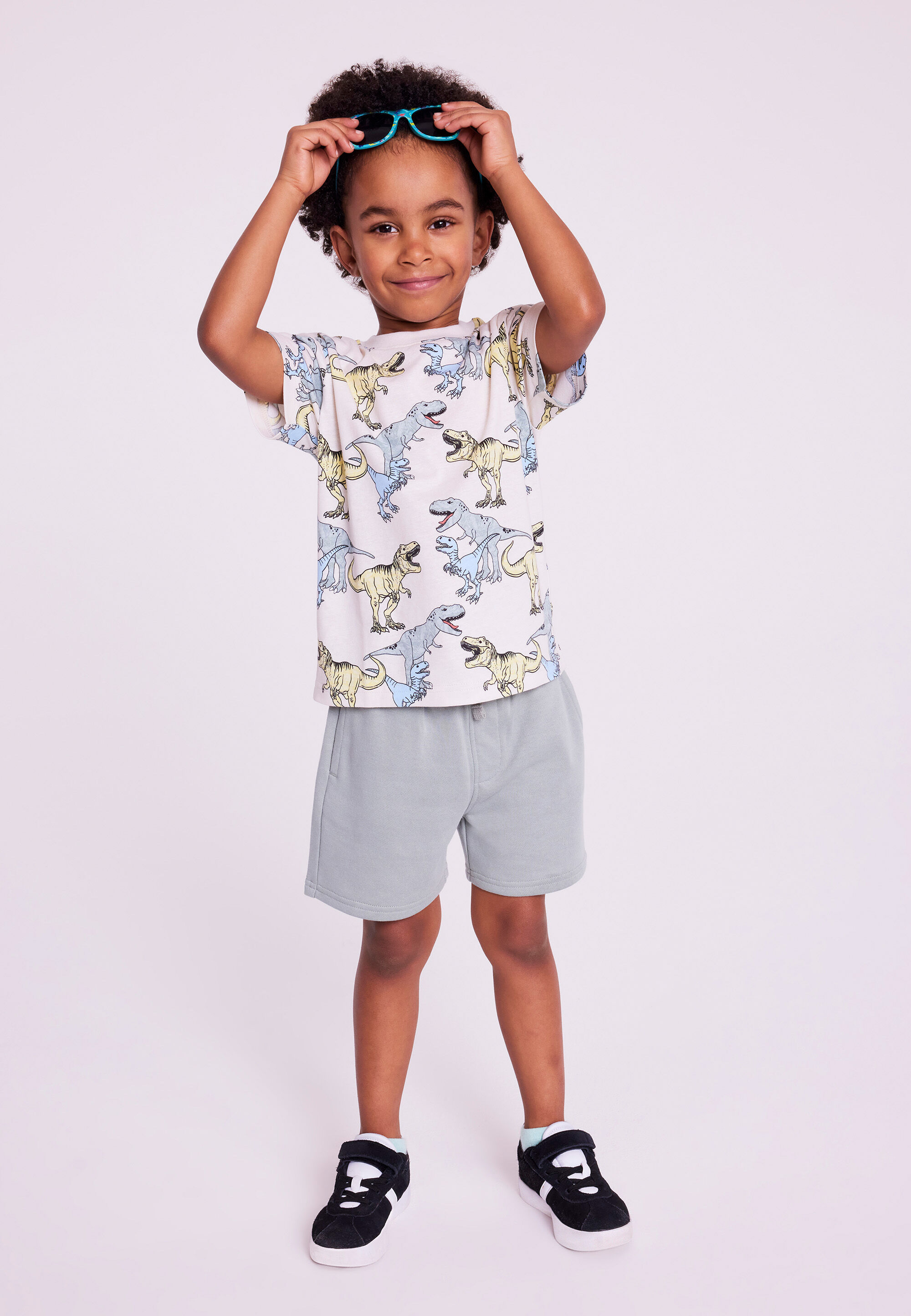 Younger Boys Stone Dinosaur Print T-shirt