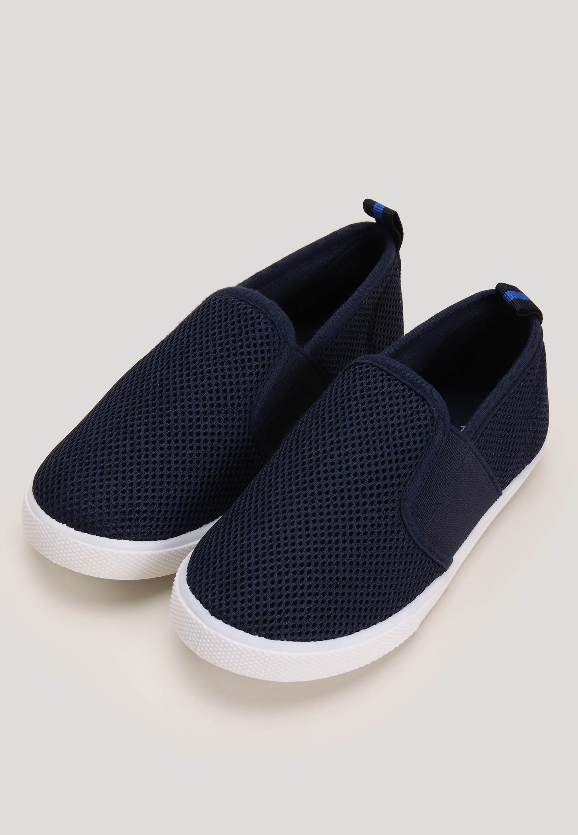 Younger Boys Navy Slip On Up Skater Trainer