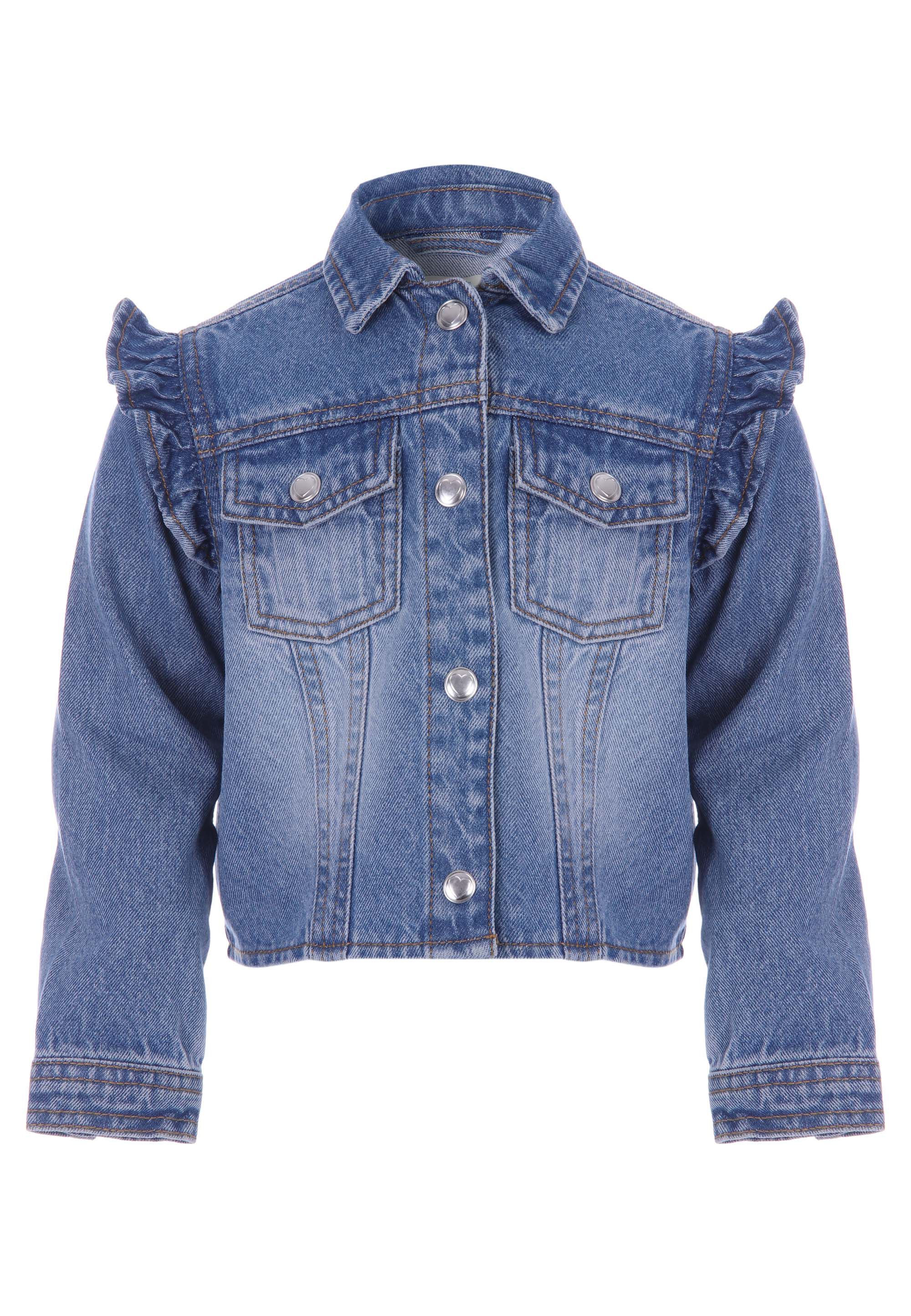 Younger Girls Blue Frill Denim Jacket