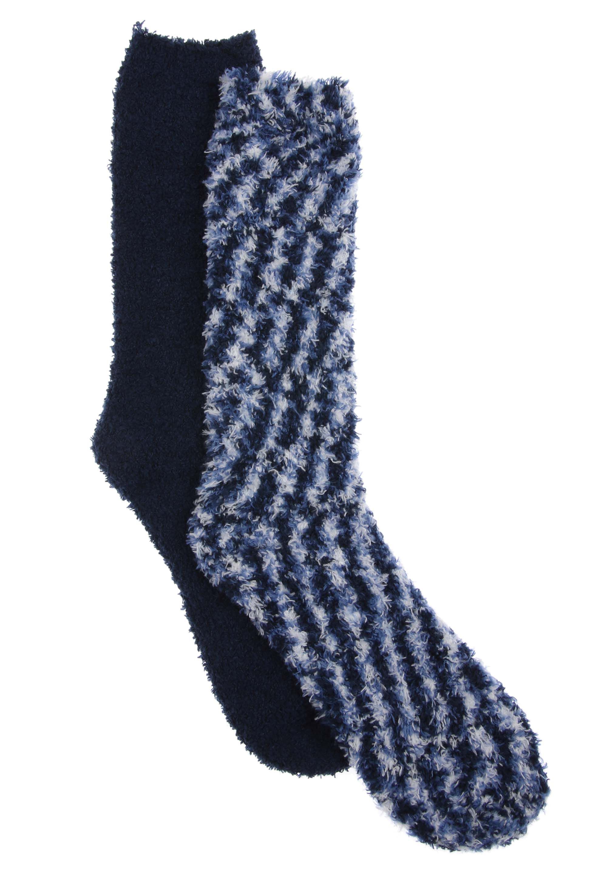 Mens 2pk Navy Marl Marshmallow Socks