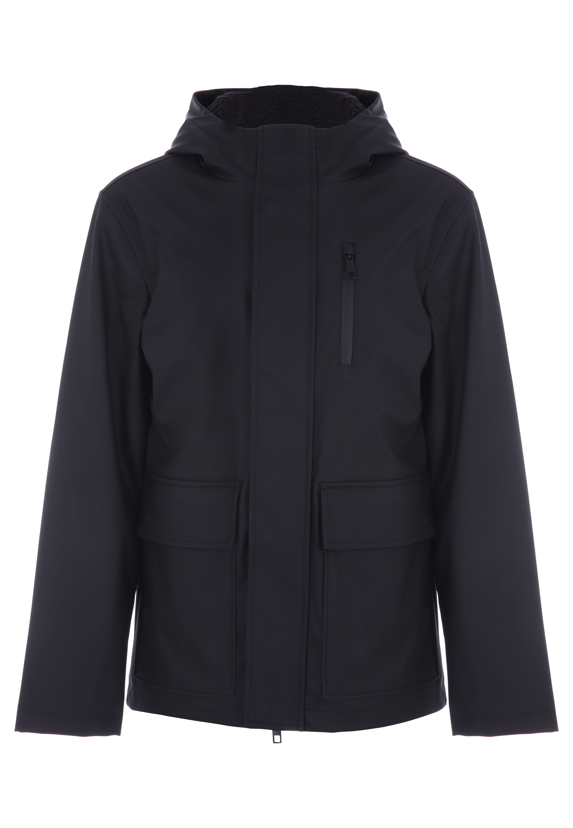 Older Boys Black Rubber Mac