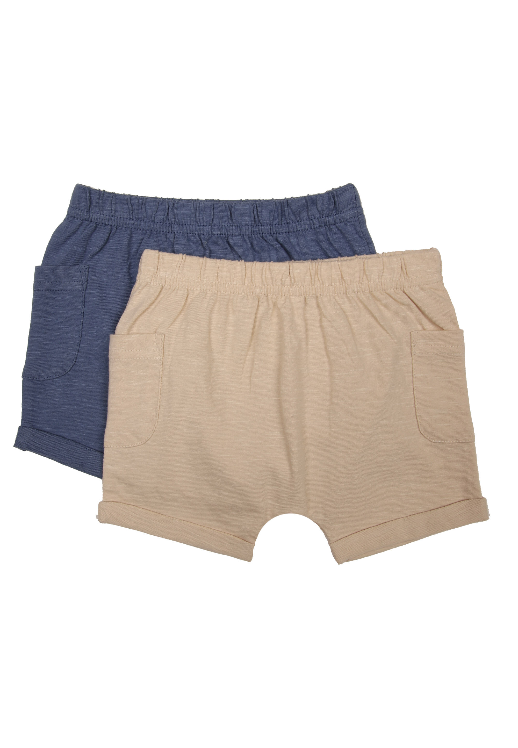 Baby Boys 2pk Blue & Stone Jersey Shorts