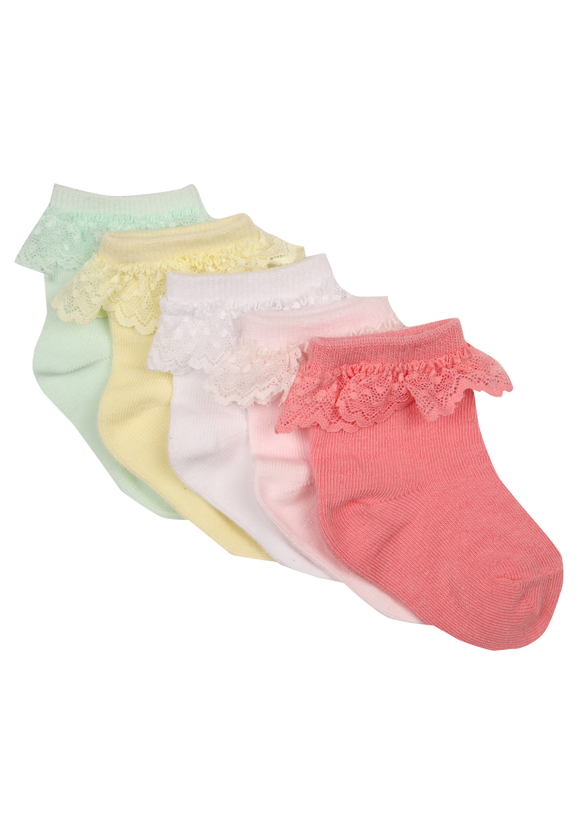 Baby Girl 5pk Pink Multipack Frill Socks
