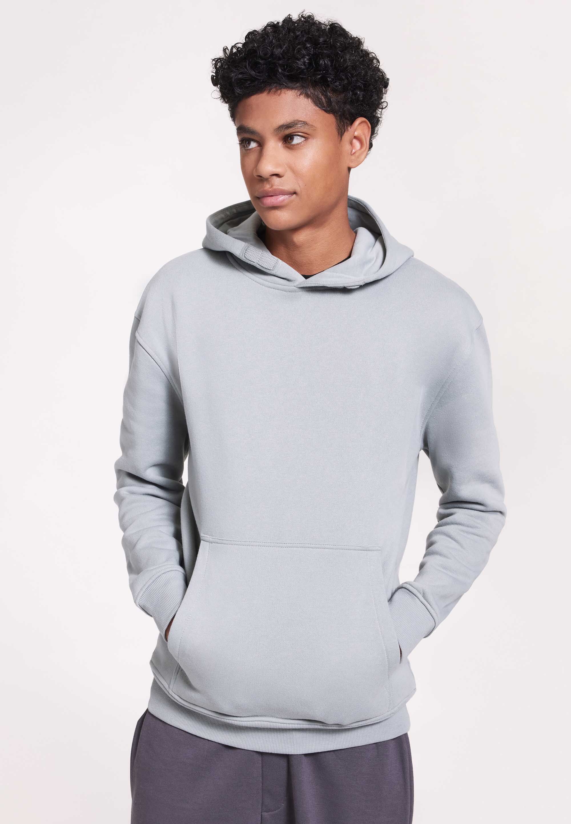 Older Boys Khaki Plain Casual Hoody