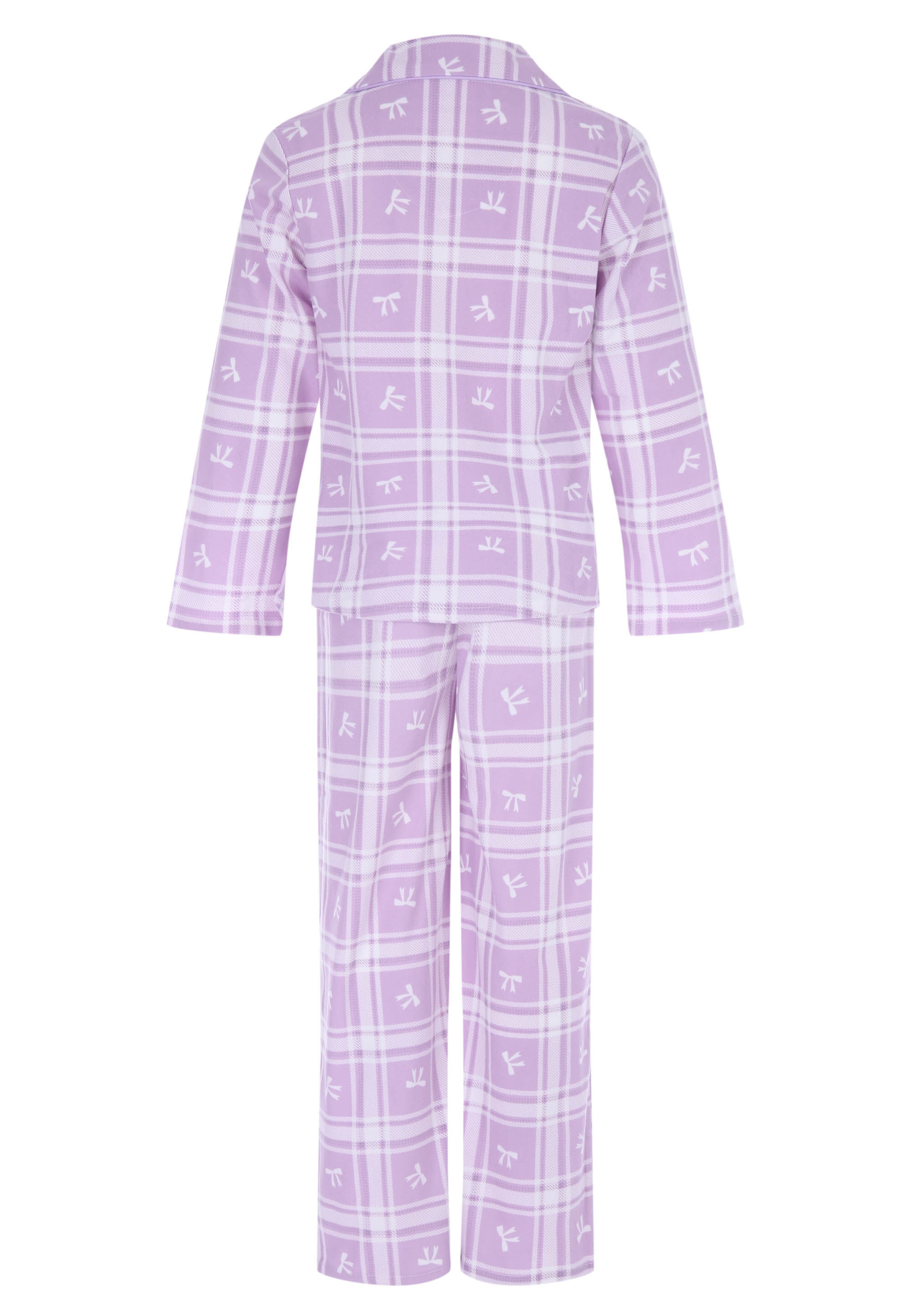 Younger Girls Lilac Check Pyjama Gift Set