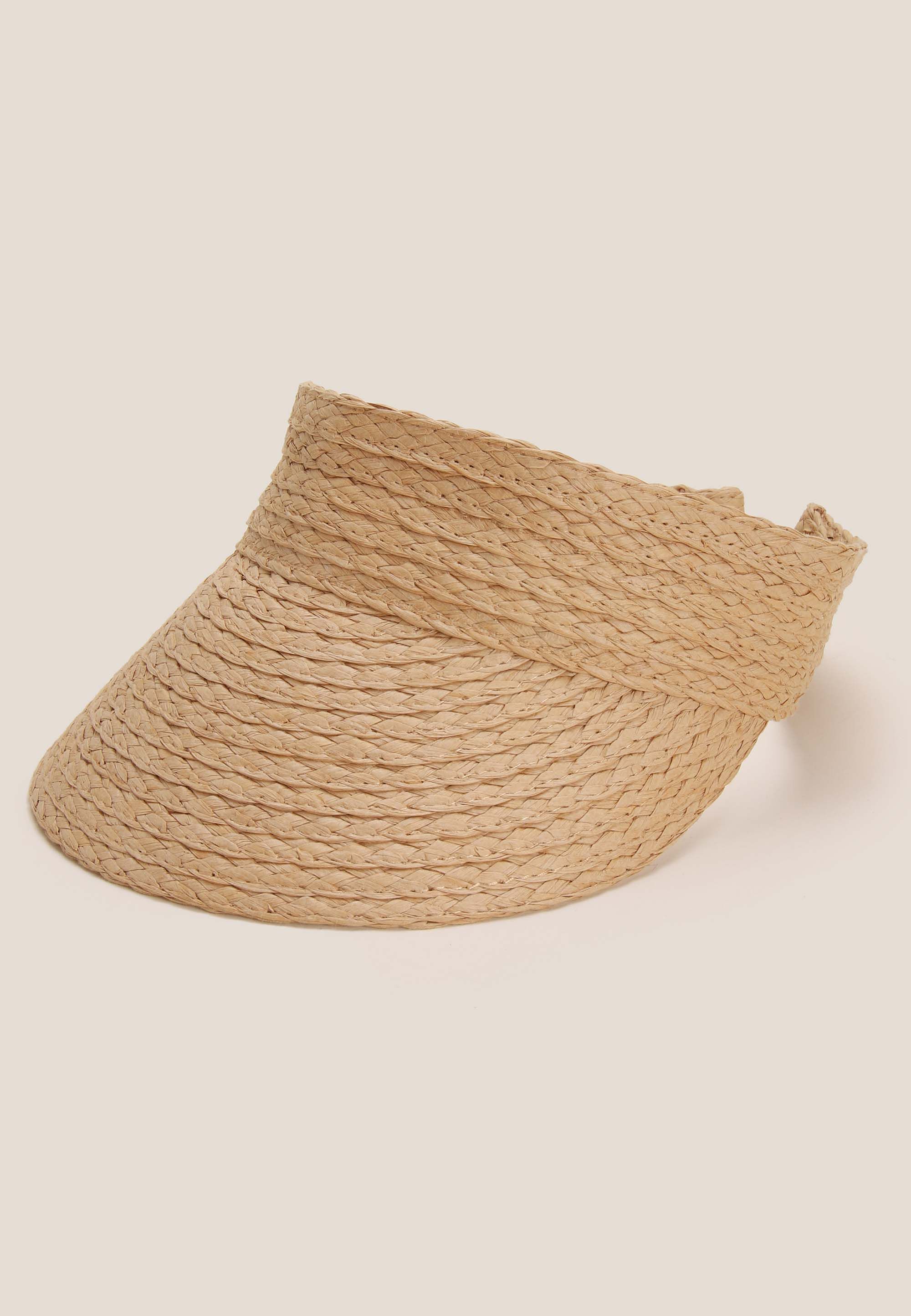 Womens Natural Straw Woven Visor