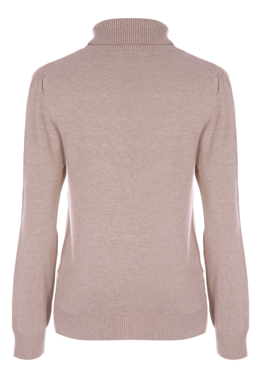 Womens Camel Roll Neck Jumper
