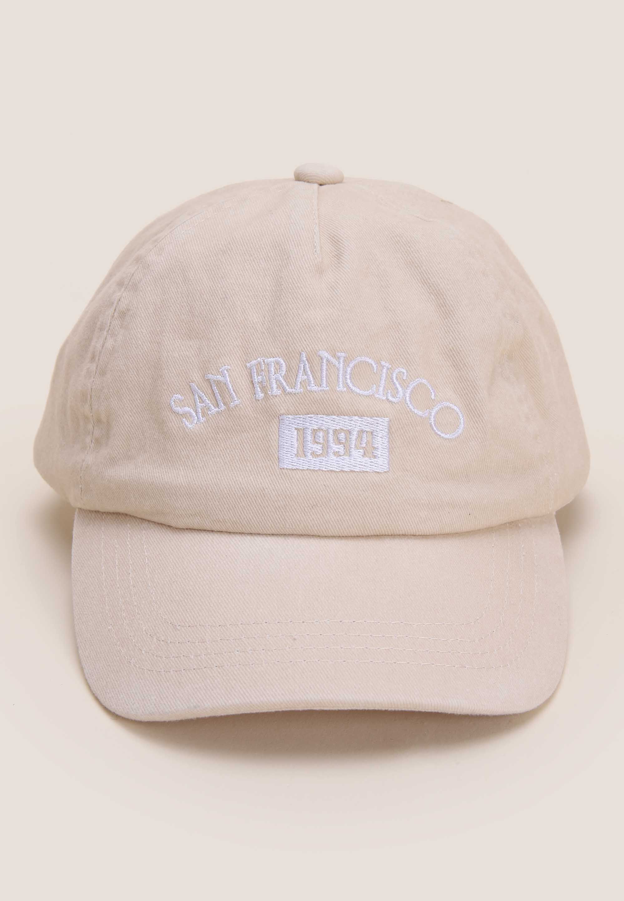 Older Girls Cream Cotton San Francisco Baseball Hat