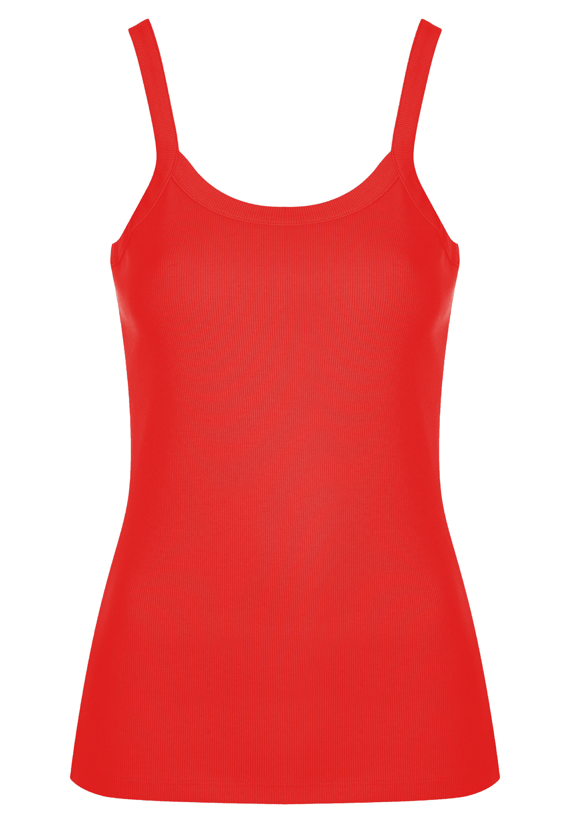 Womens Red Ribbed Cami Vest