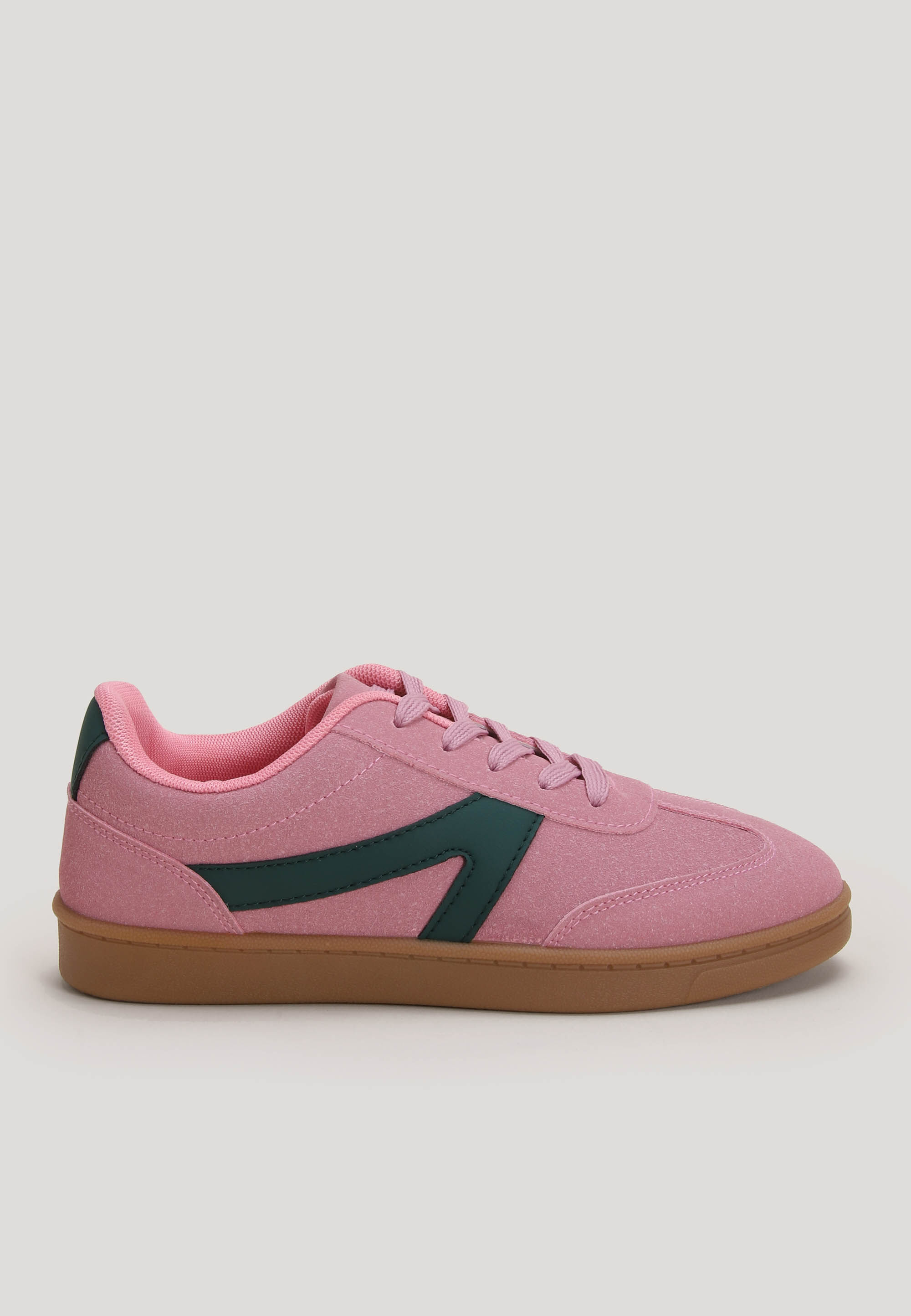 Older Girls Pink Retro Plimsoll Trainers