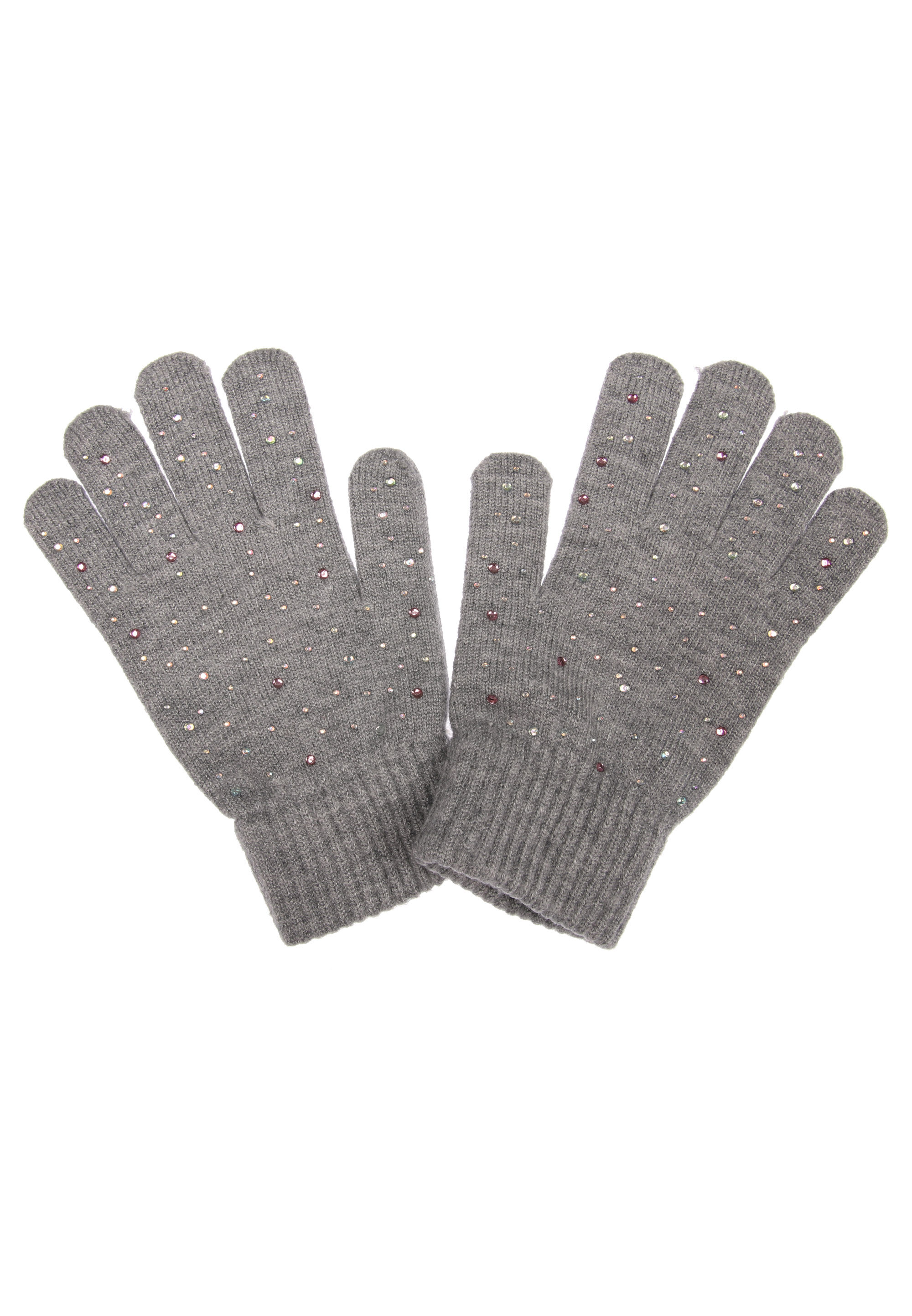 Older Girls 1pk Grey Embellished Gem Gloves